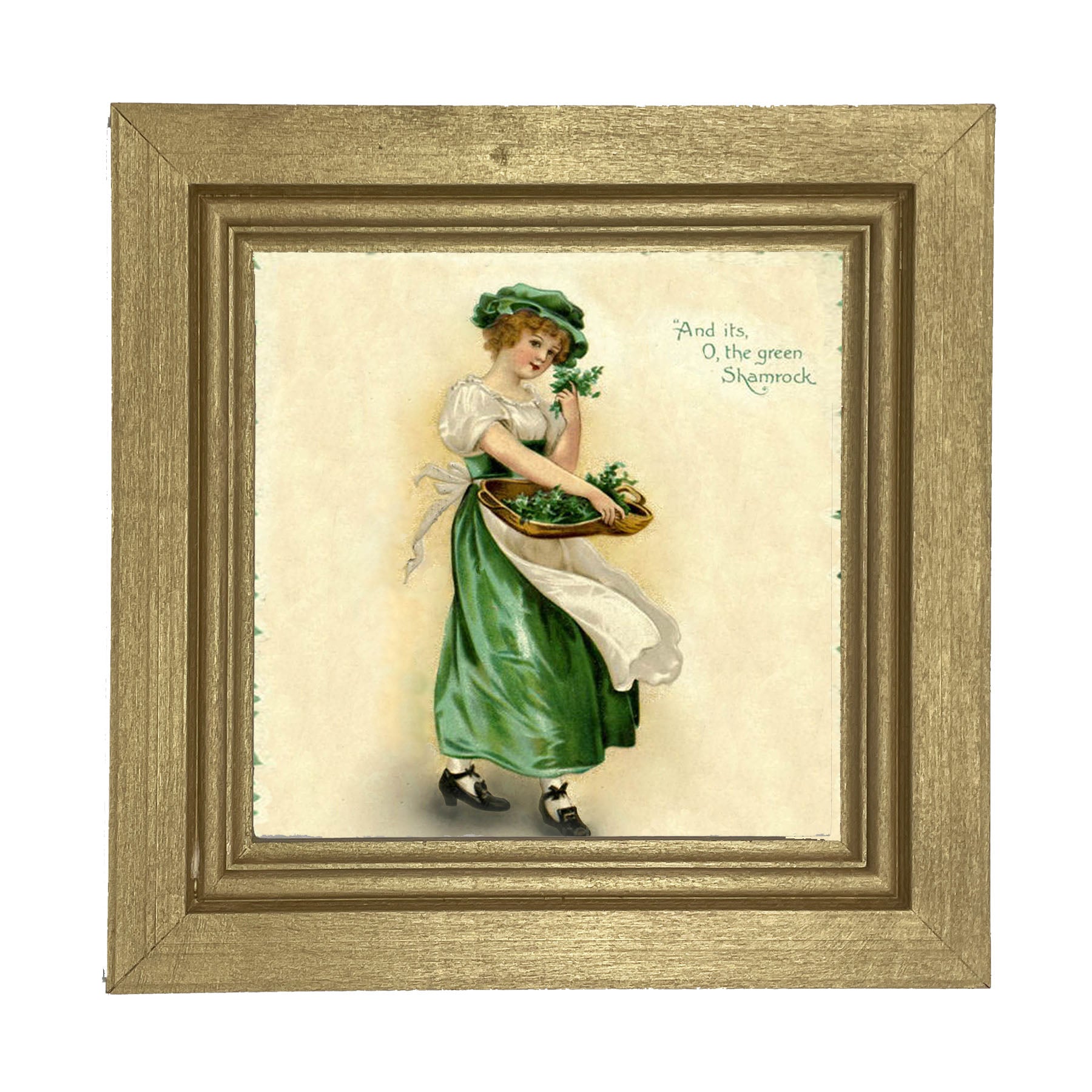 St. Patrick's Day Lady - Framed art