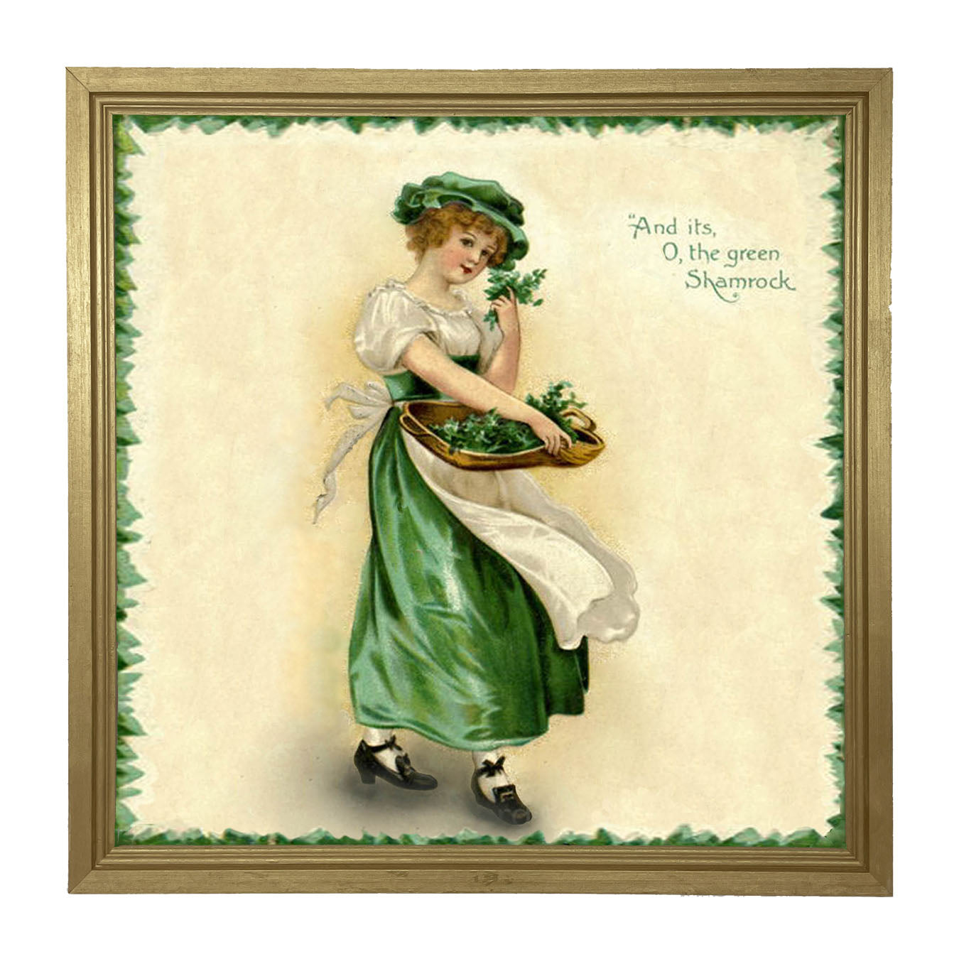 St. Patrick's Day Lady - Framed art