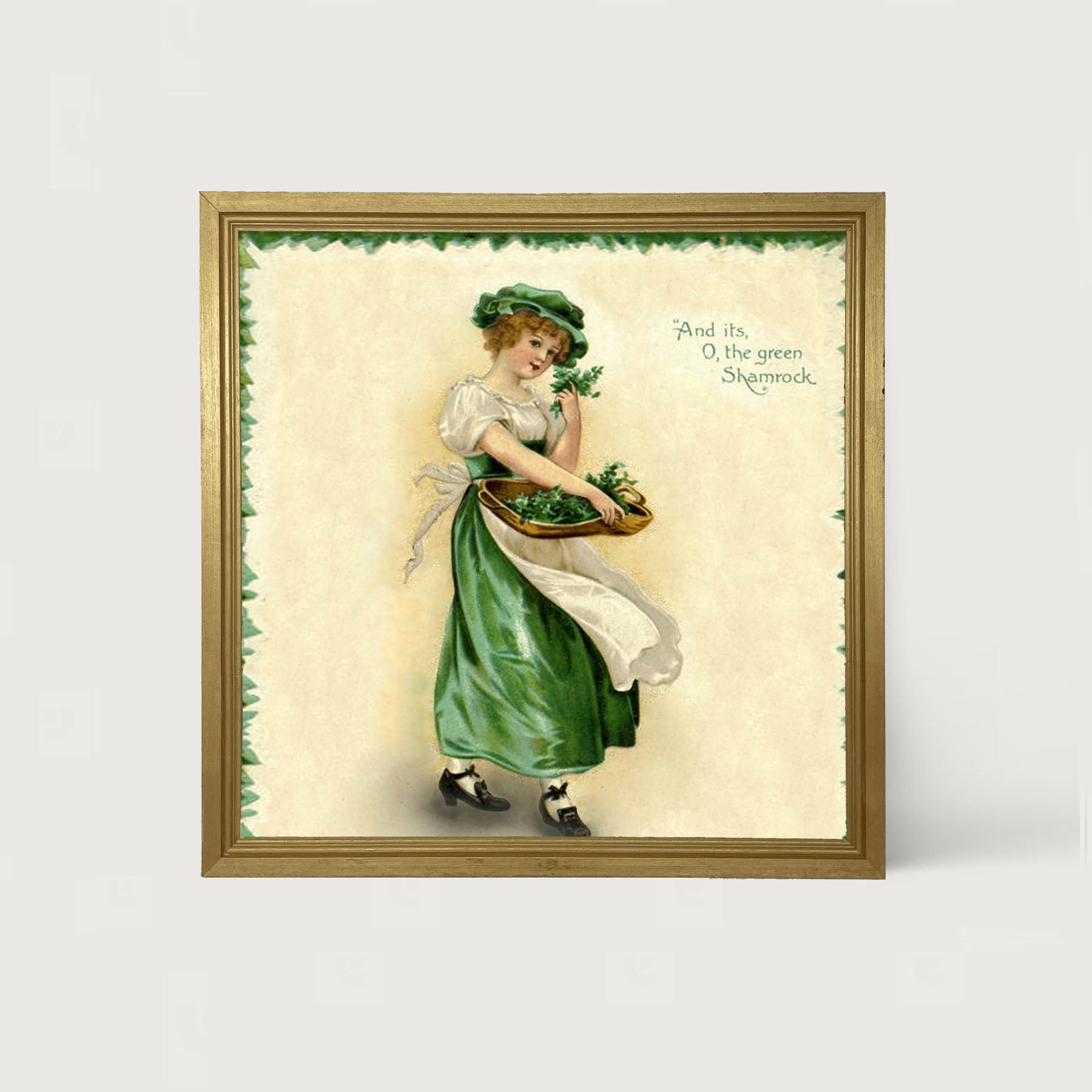 St. Patrick's Day Lady - Framed art