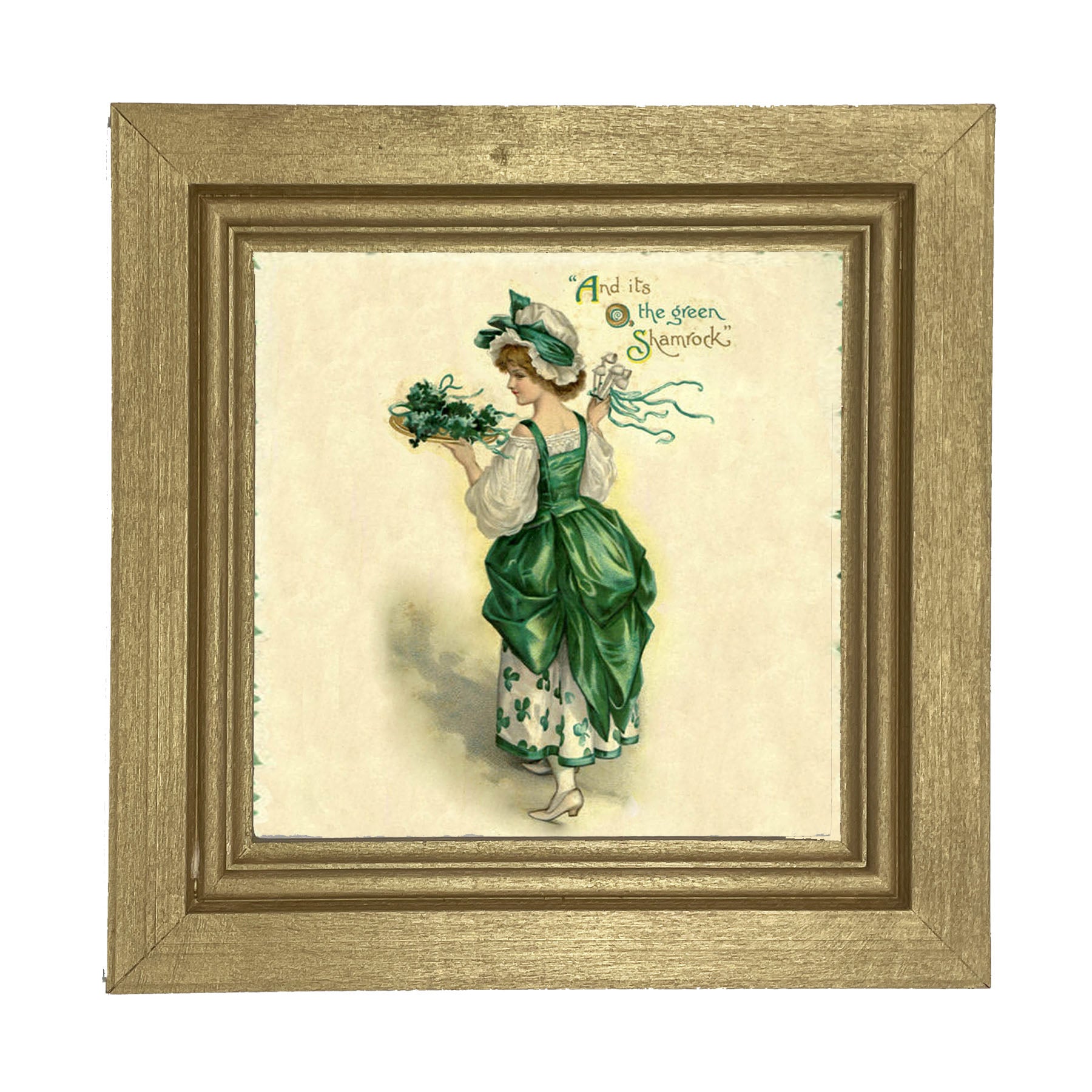 St. Patrick's Day Lady with Tray - Framed art
