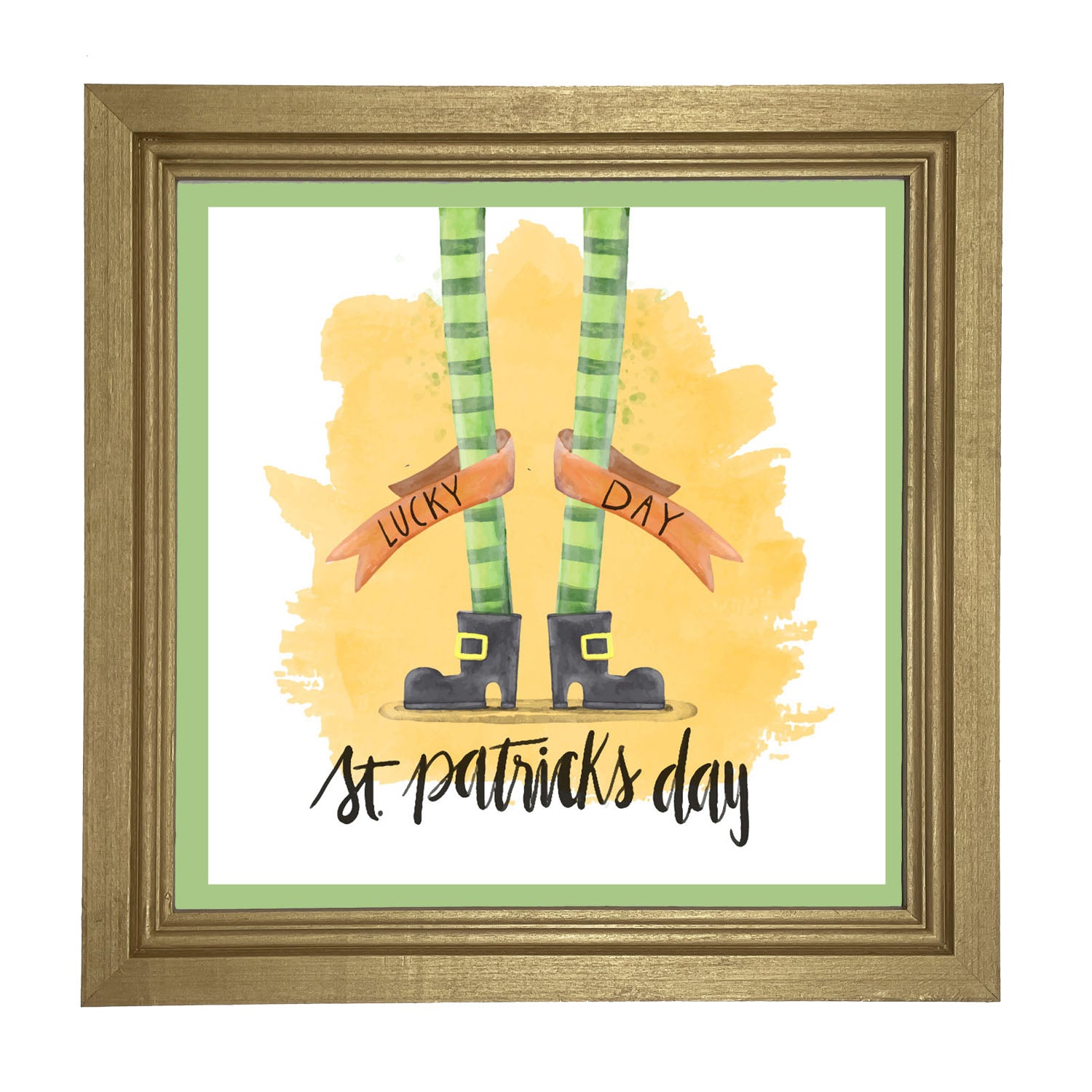 St. Patrick's Day Stockings - Lucky Day - Framed art