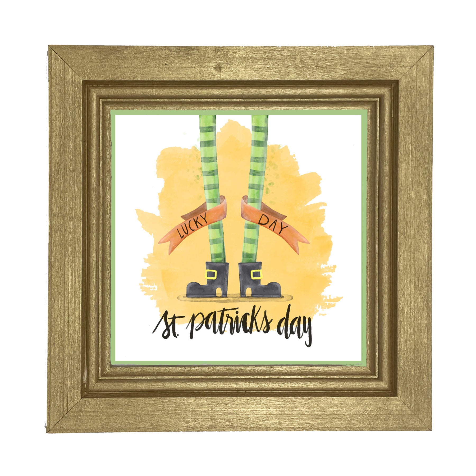 St. Patrick's Day Stockings - Lucky Day - Framed art