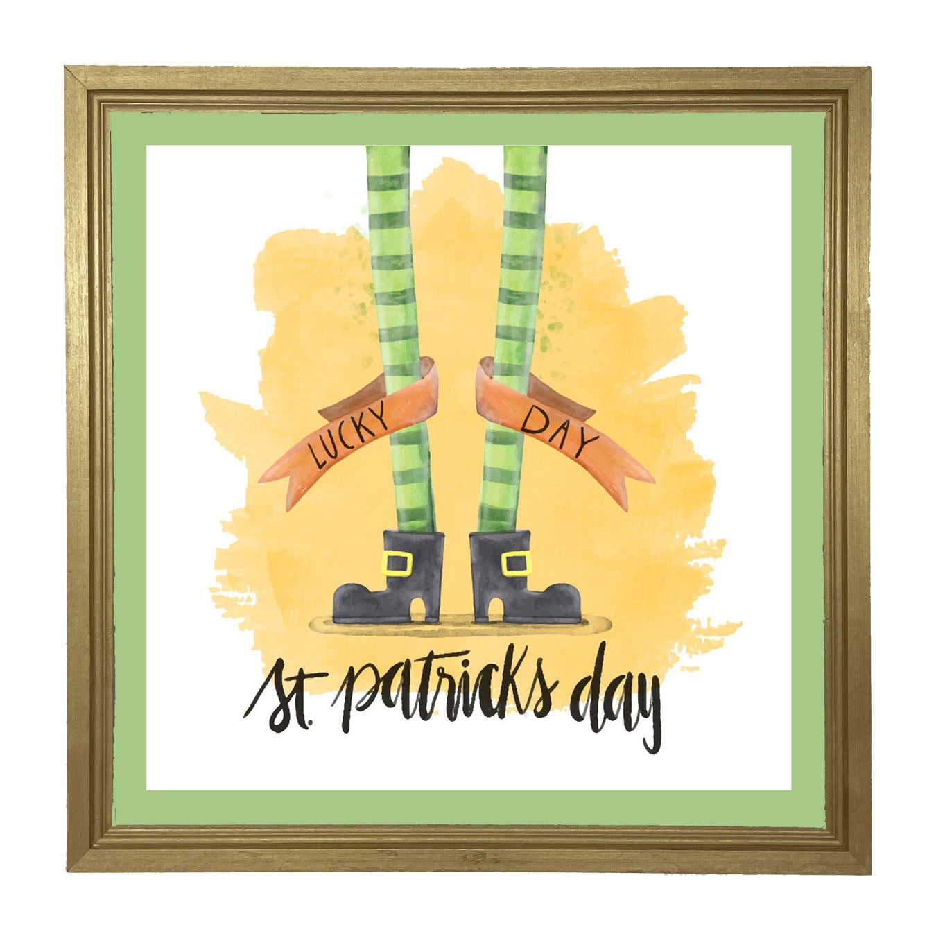 St. Patrick's Day Stockings - Lucky Day - Framed art