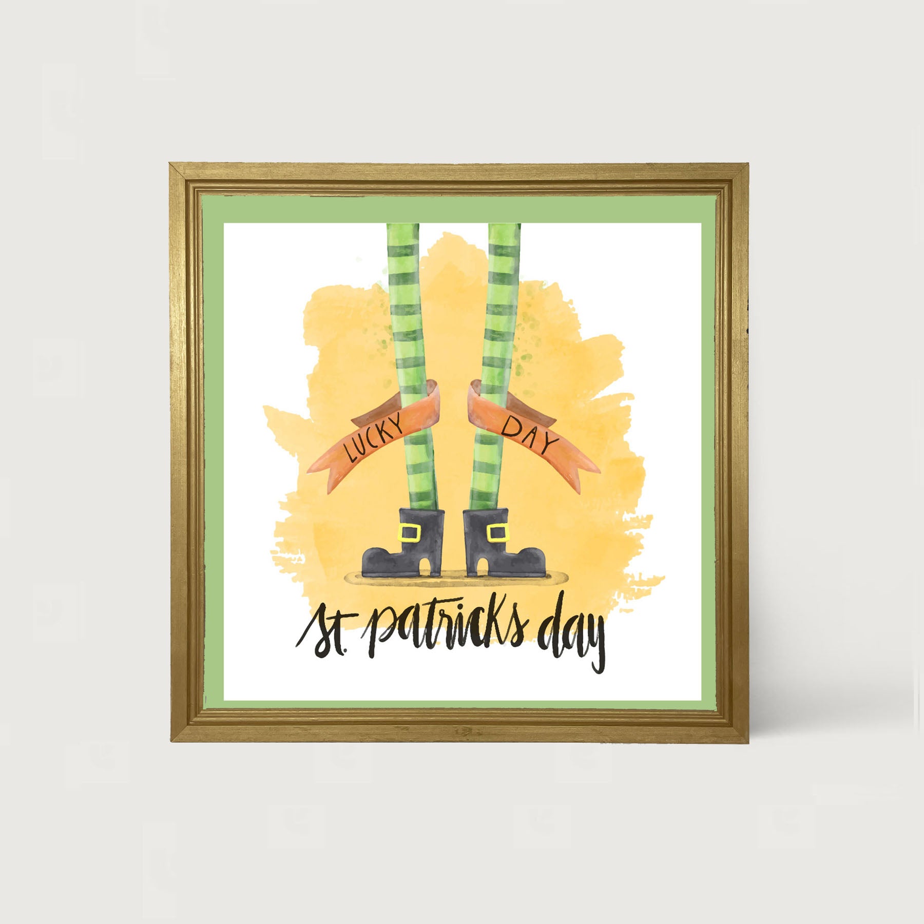 St. Patrick's Day Stockings - Lucky Day - Framed art
