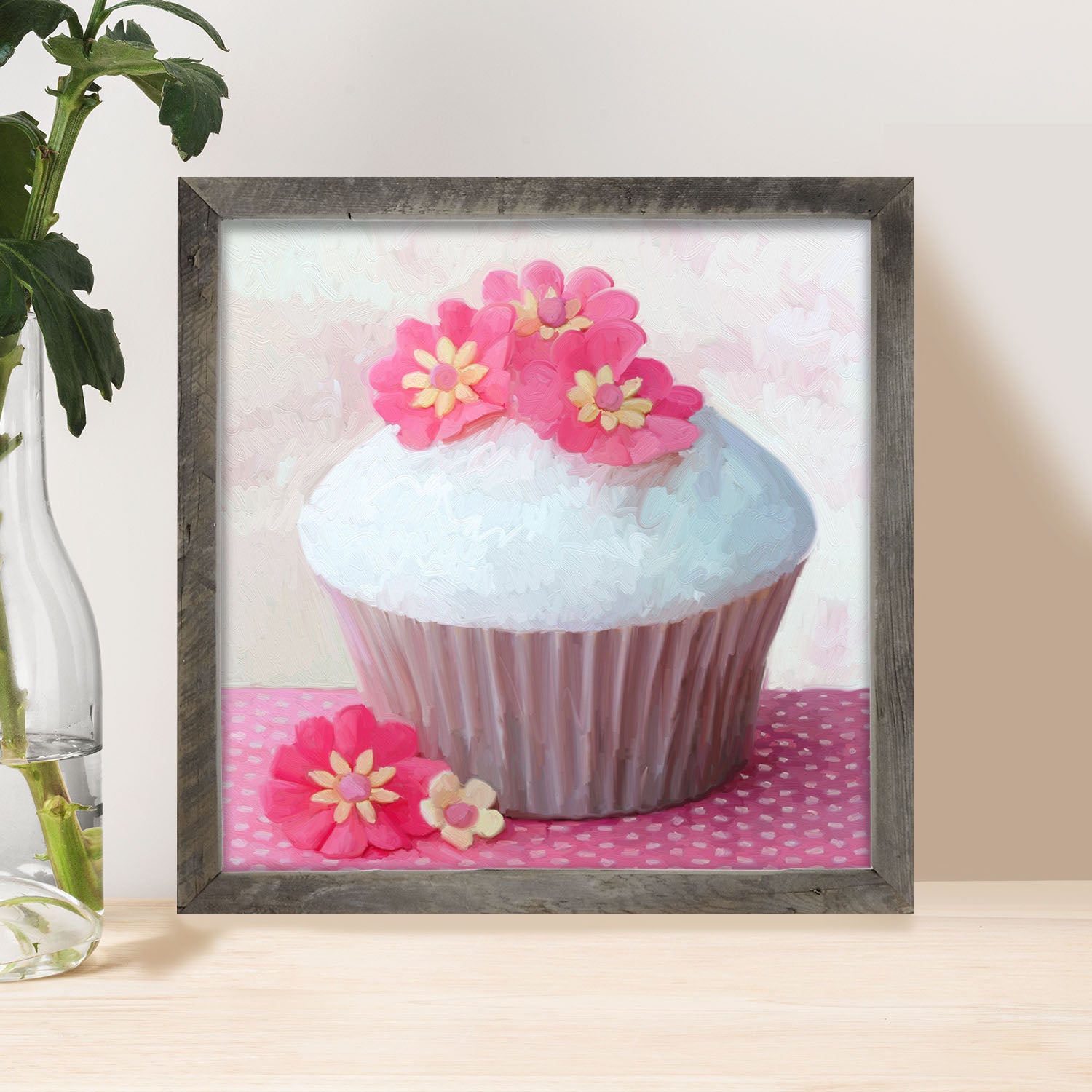 Pink Daisy Cupcake