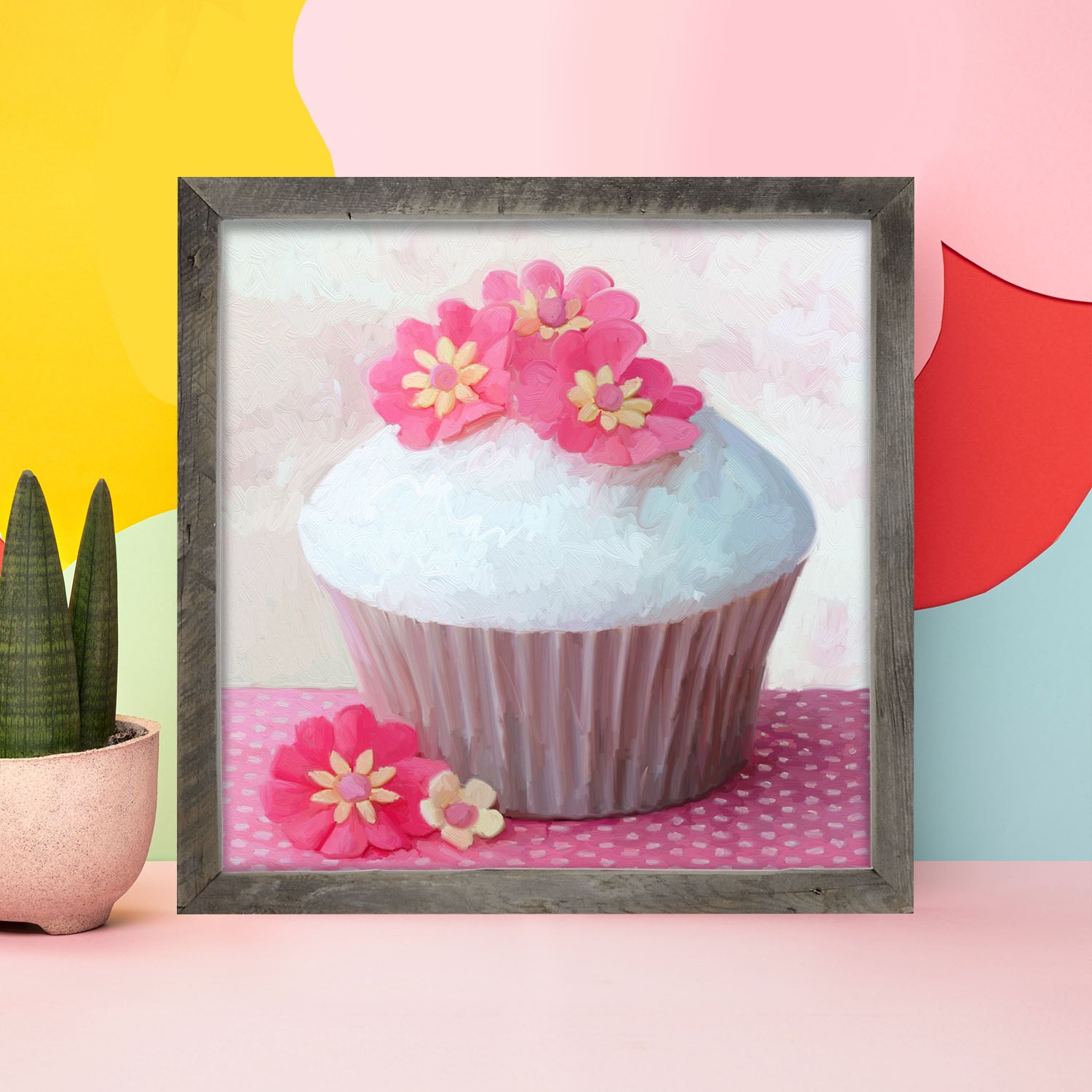 Pink Daisy Cupcake