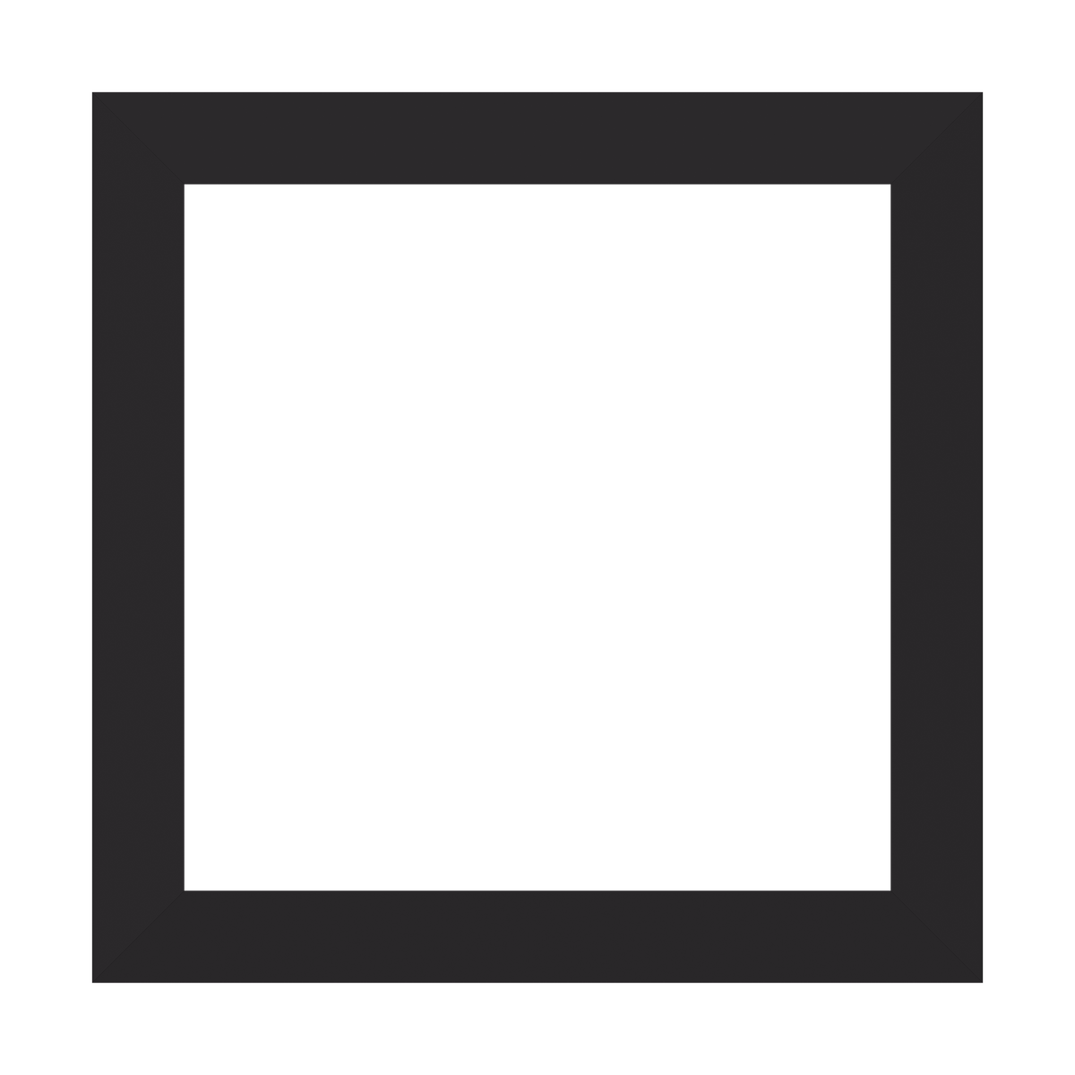Modern magnet frame, L 14.5 x 14.5 inches, Matte Black, 1.5-inch molding