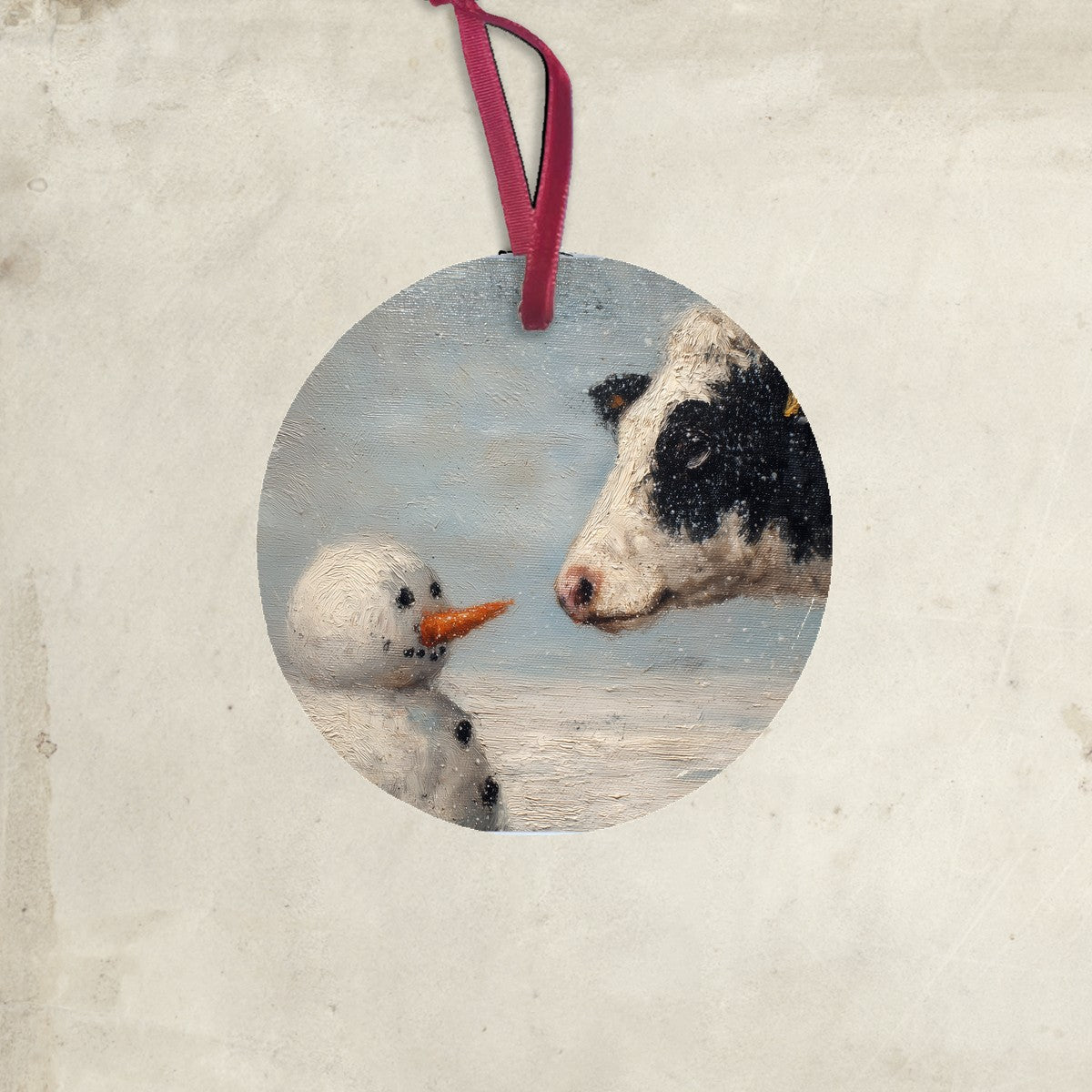 Snowman and Cow - Ornament