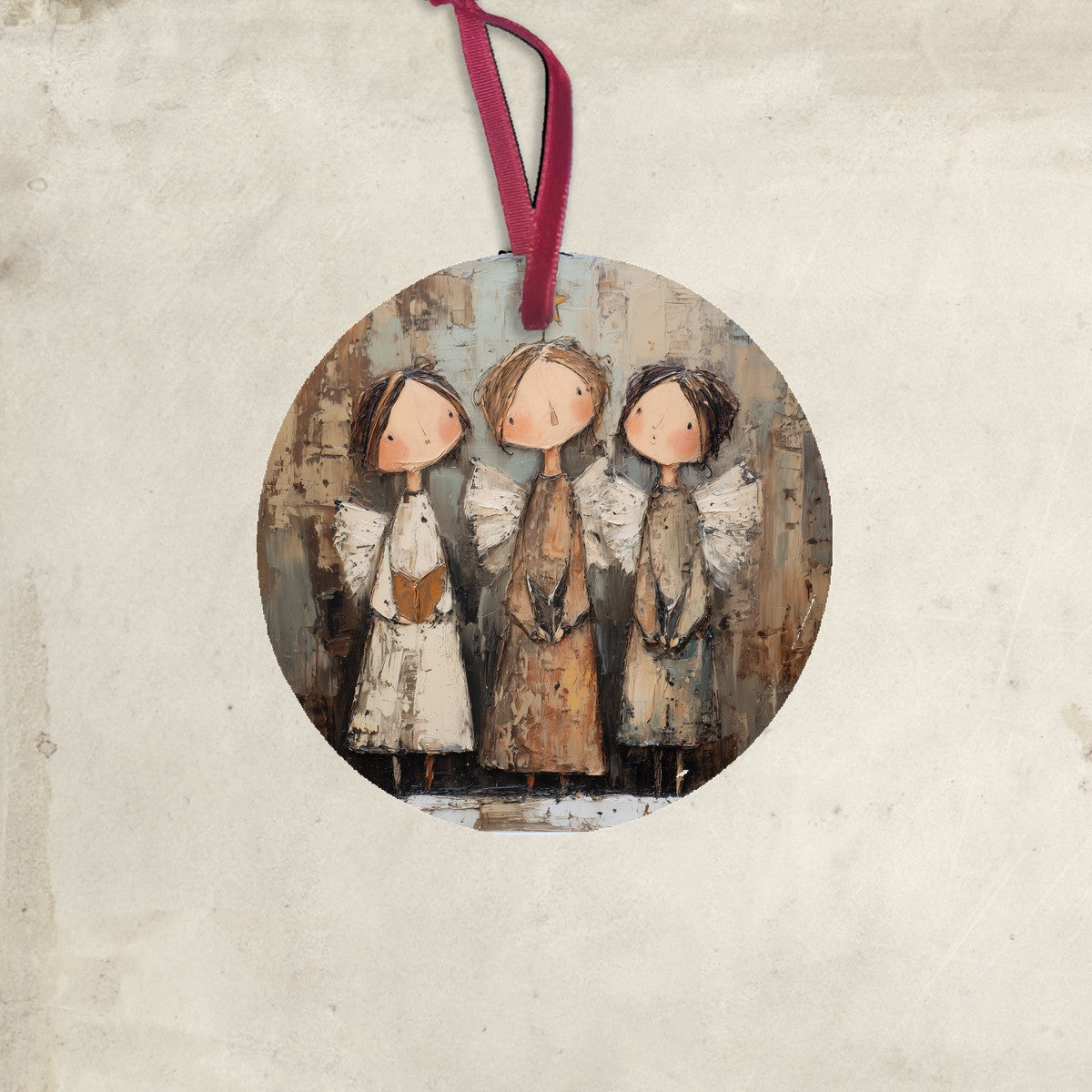 Three Rustic Angels - Ornament