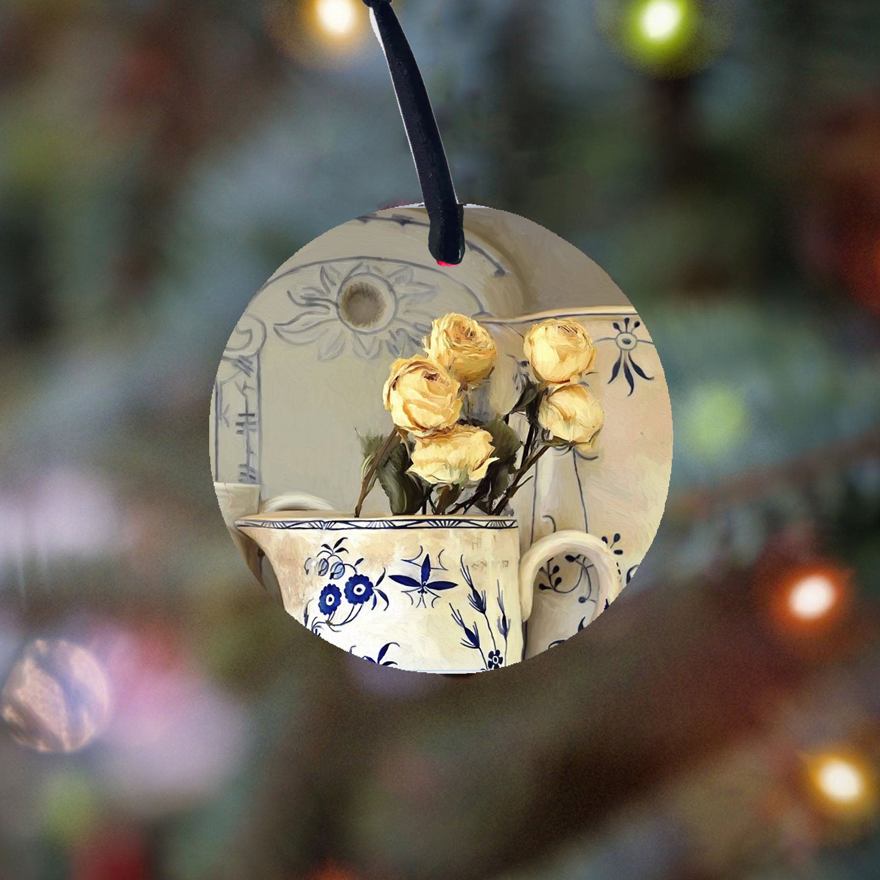 Yellow Roses in vase - Ornament