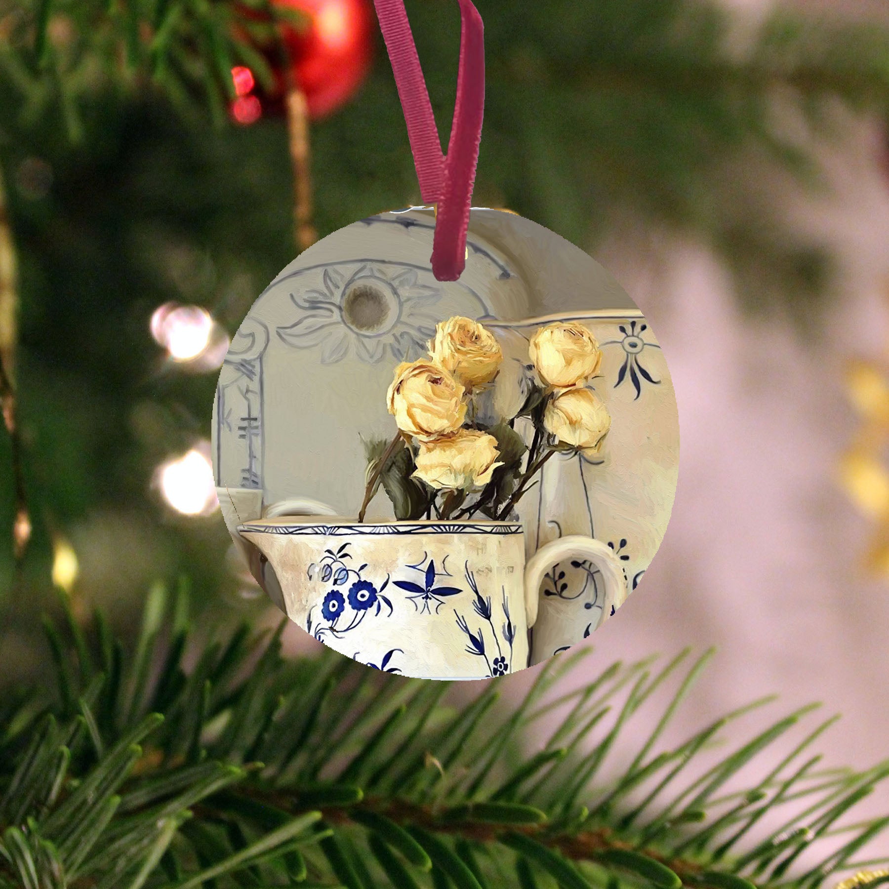 Yellow Roses in vase - Ornament