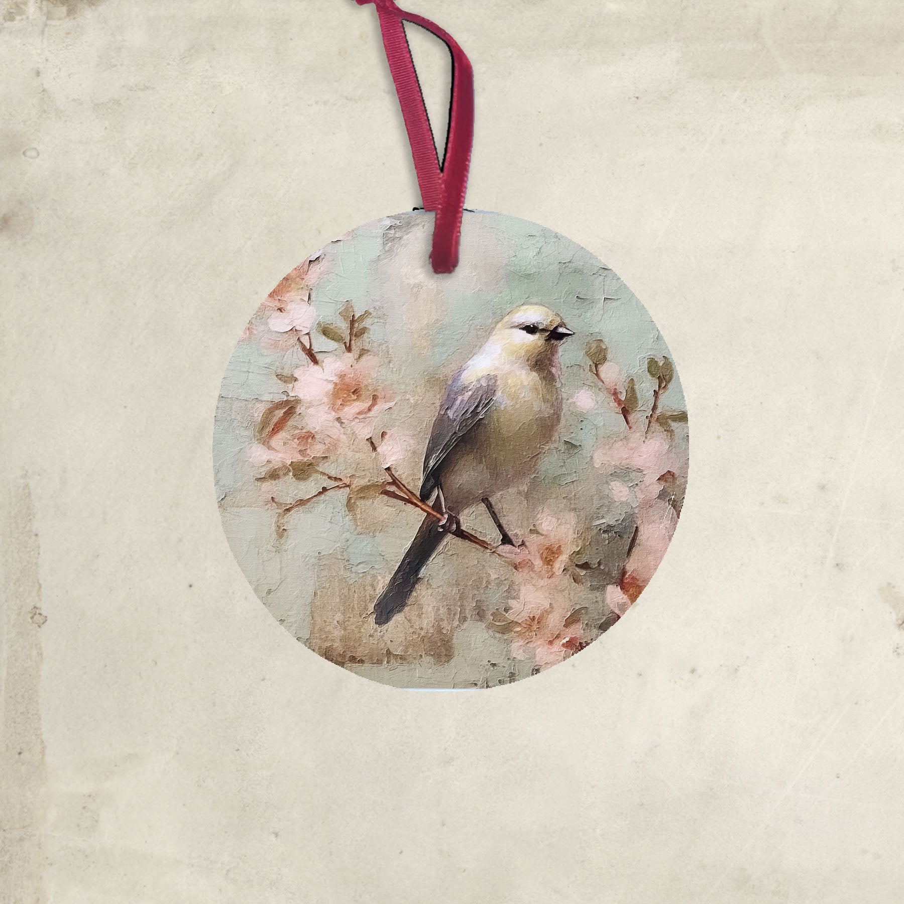 Yellow bird with blue wings - Ornament