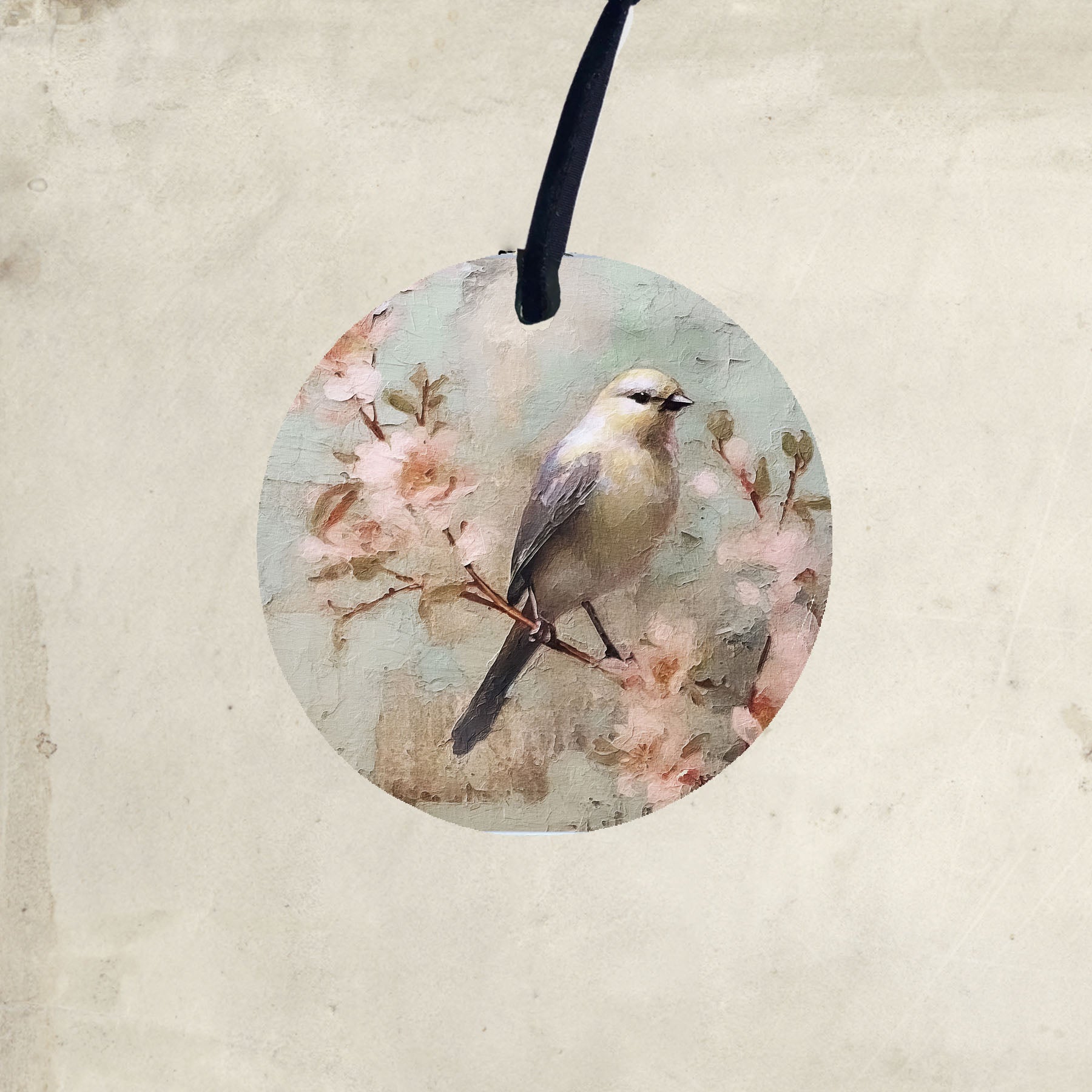 Yellow bird with blue wings - Ornament