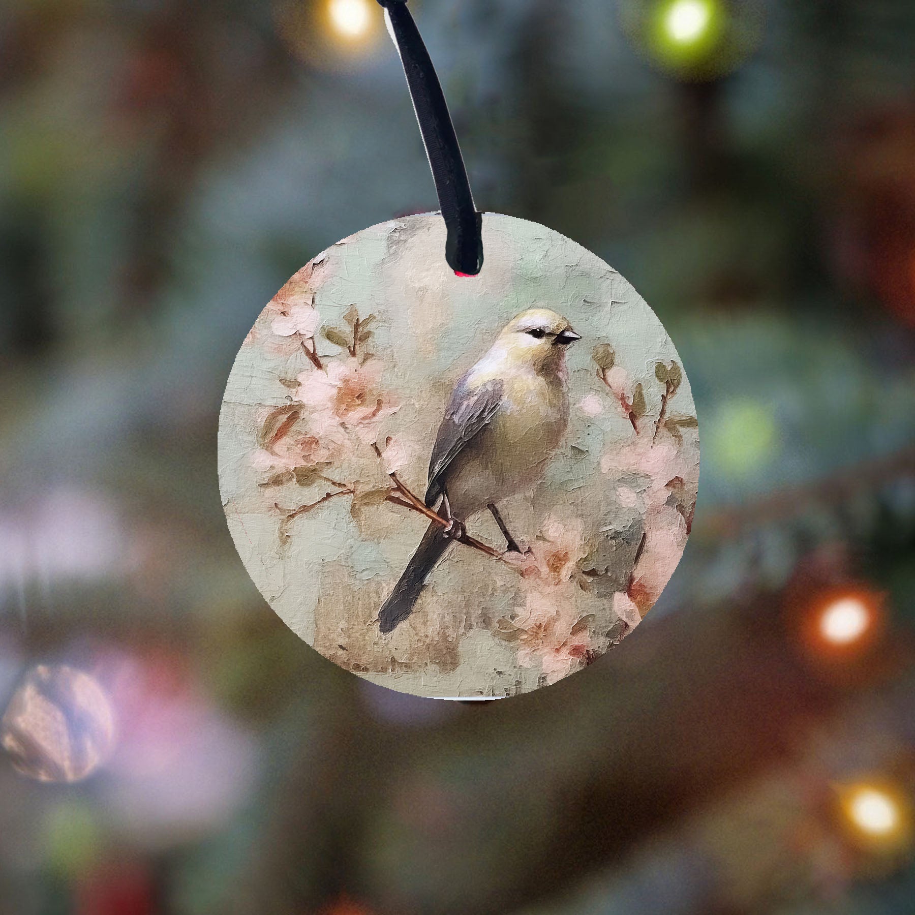 Yellow bird with blue wings - Ornament