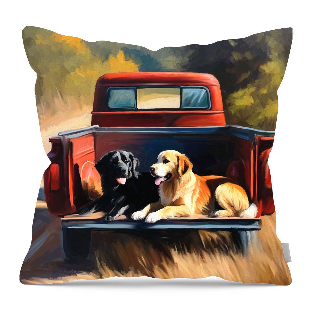 Resting dogs in truck - Pillow