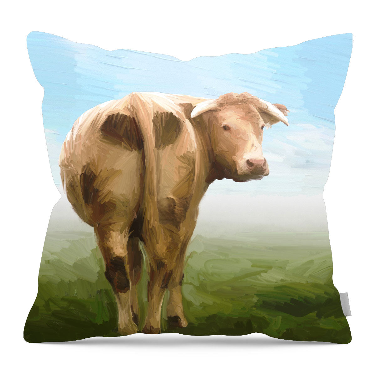 Cow Looking Back - Pillow