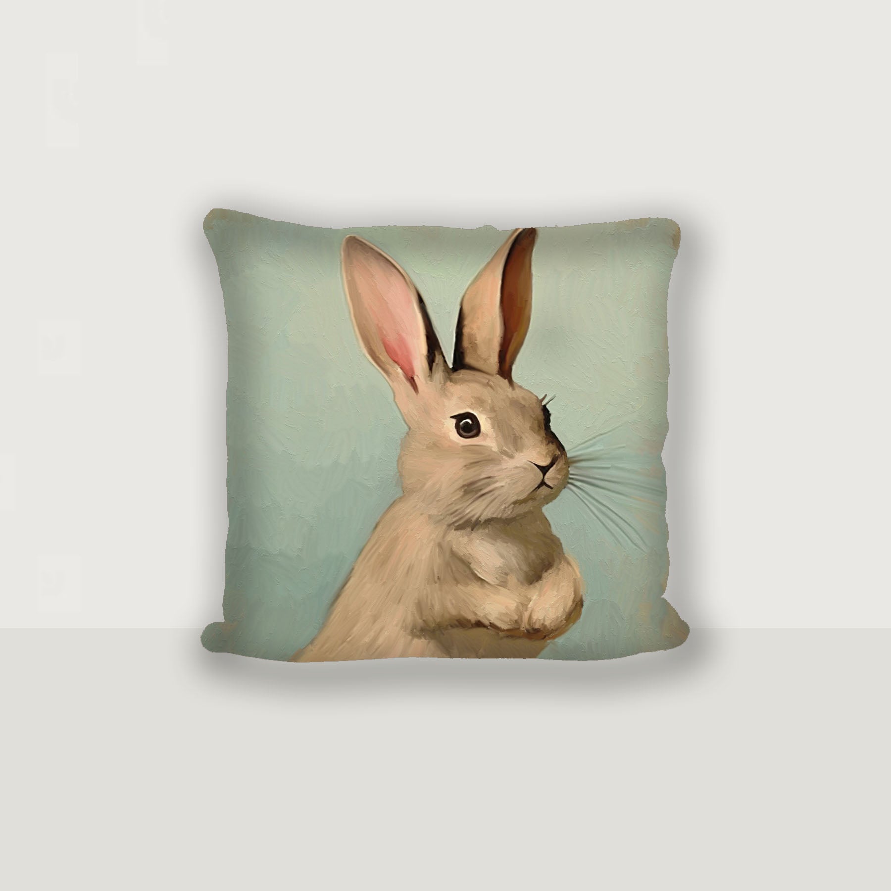 Pastel bunny with vase - Pillow