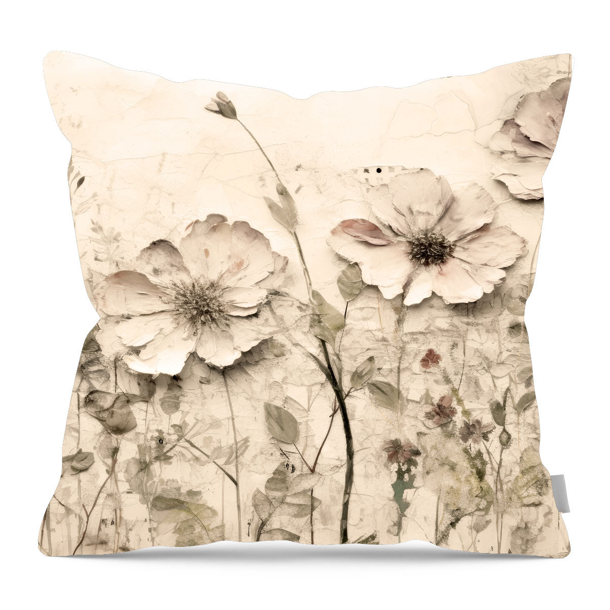Monochrome flowers 2 - Pillow