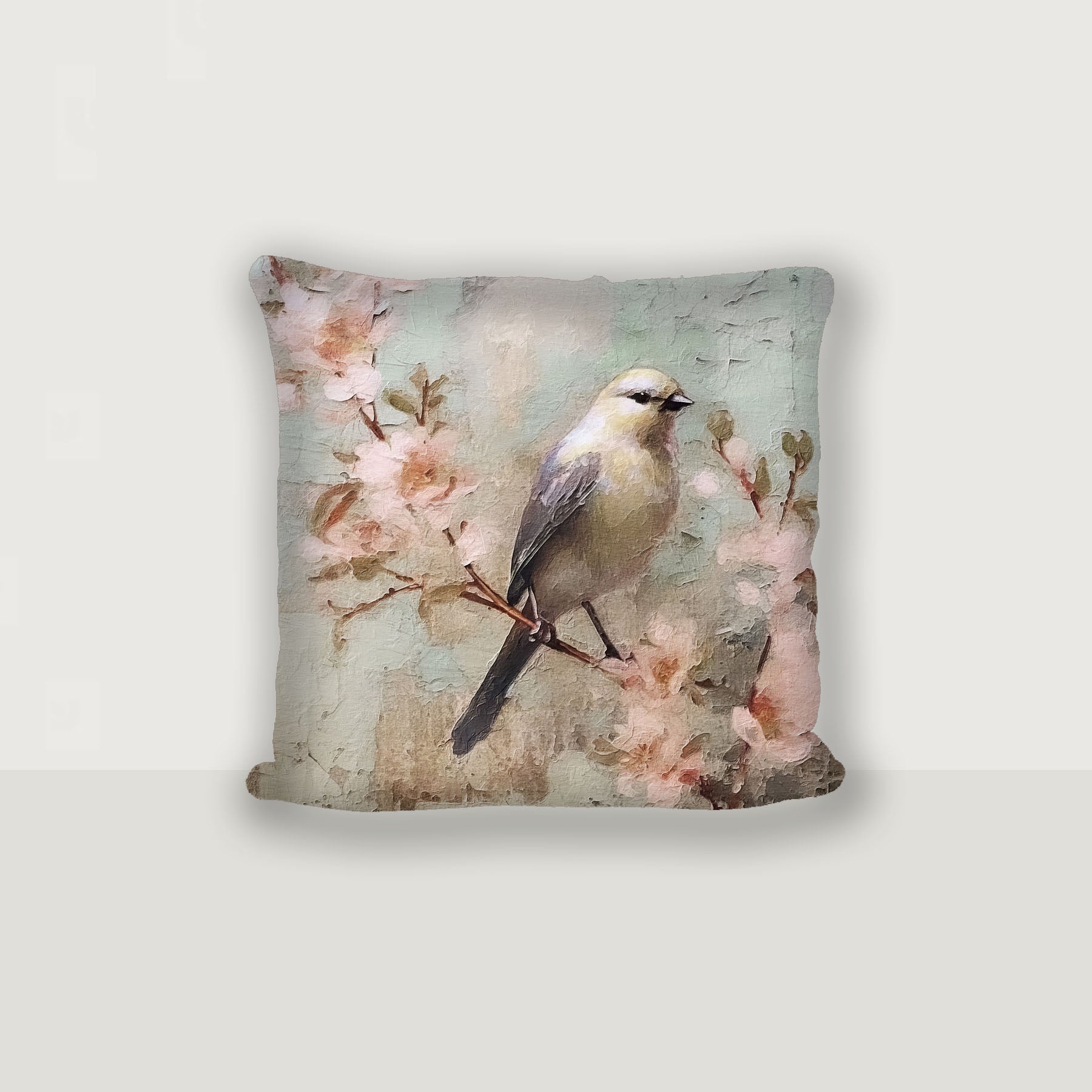 Yellow bird with blue wings - Pillow