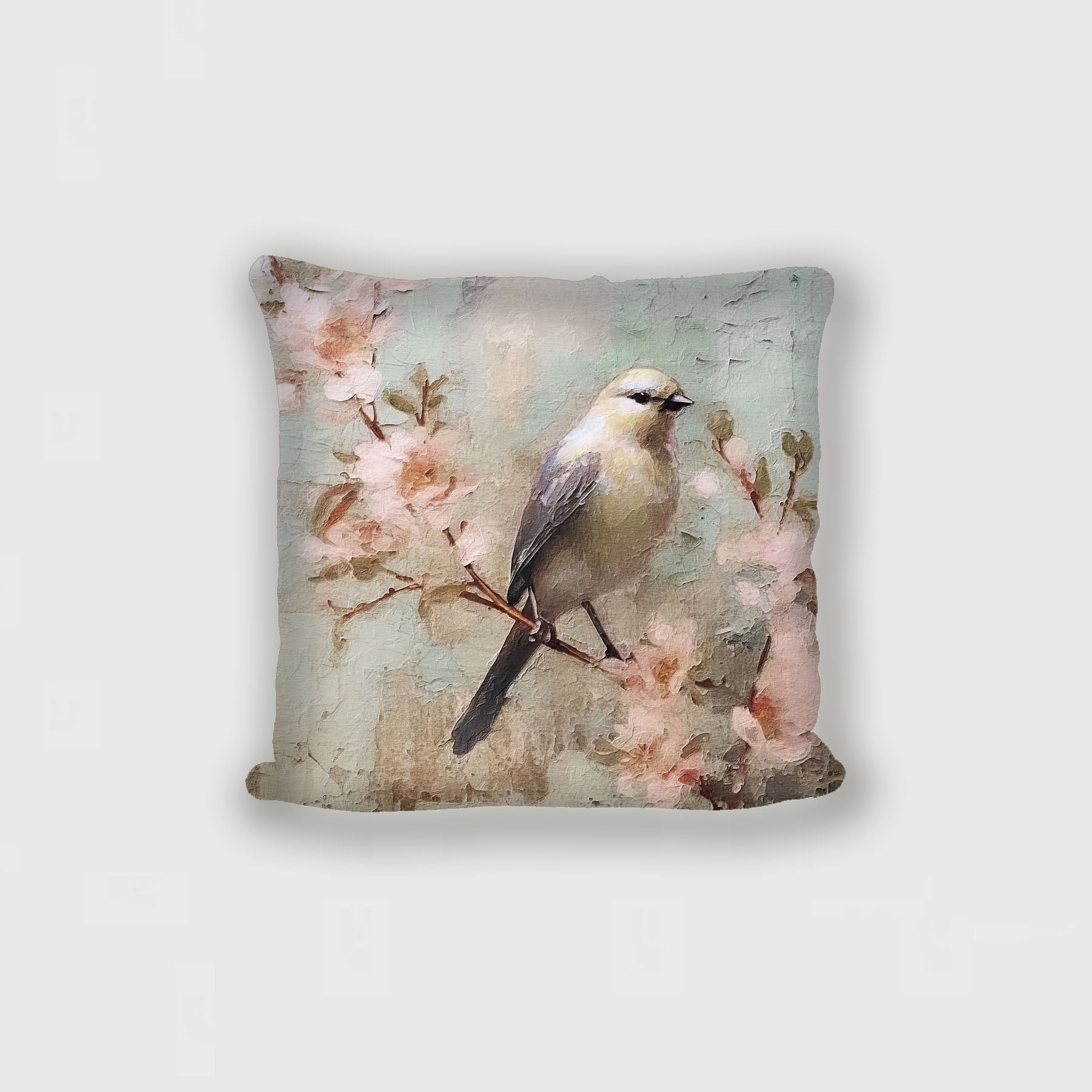 Yellow bird with blue wings - Pillow