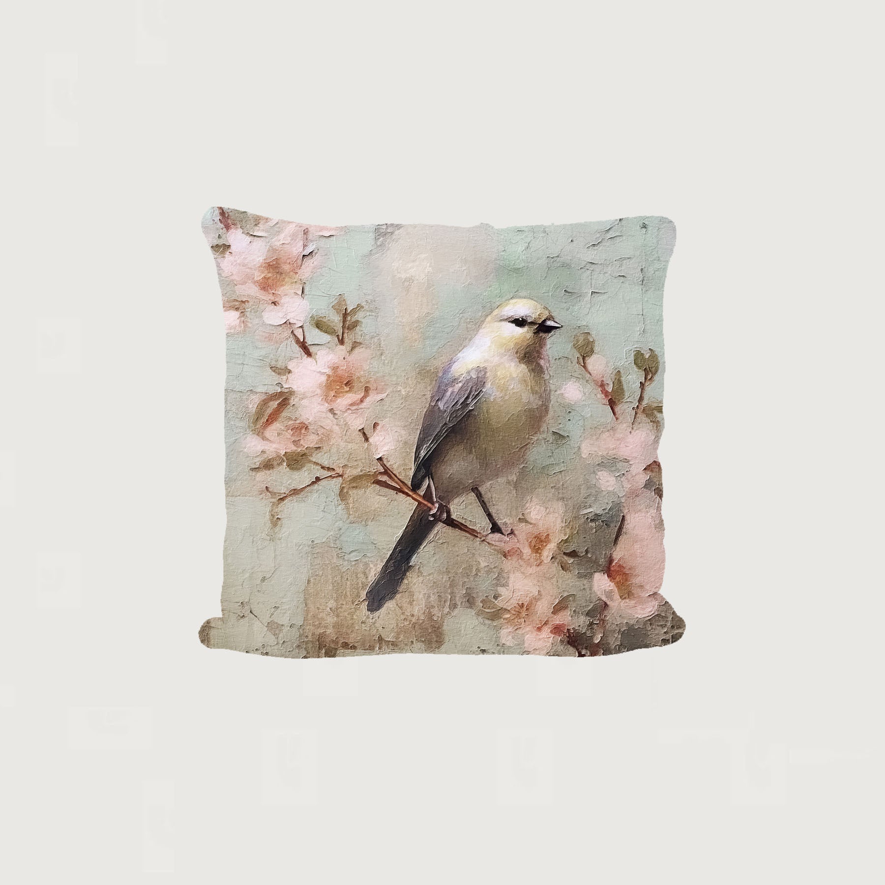 Yellow bird with blue wings - Pillow