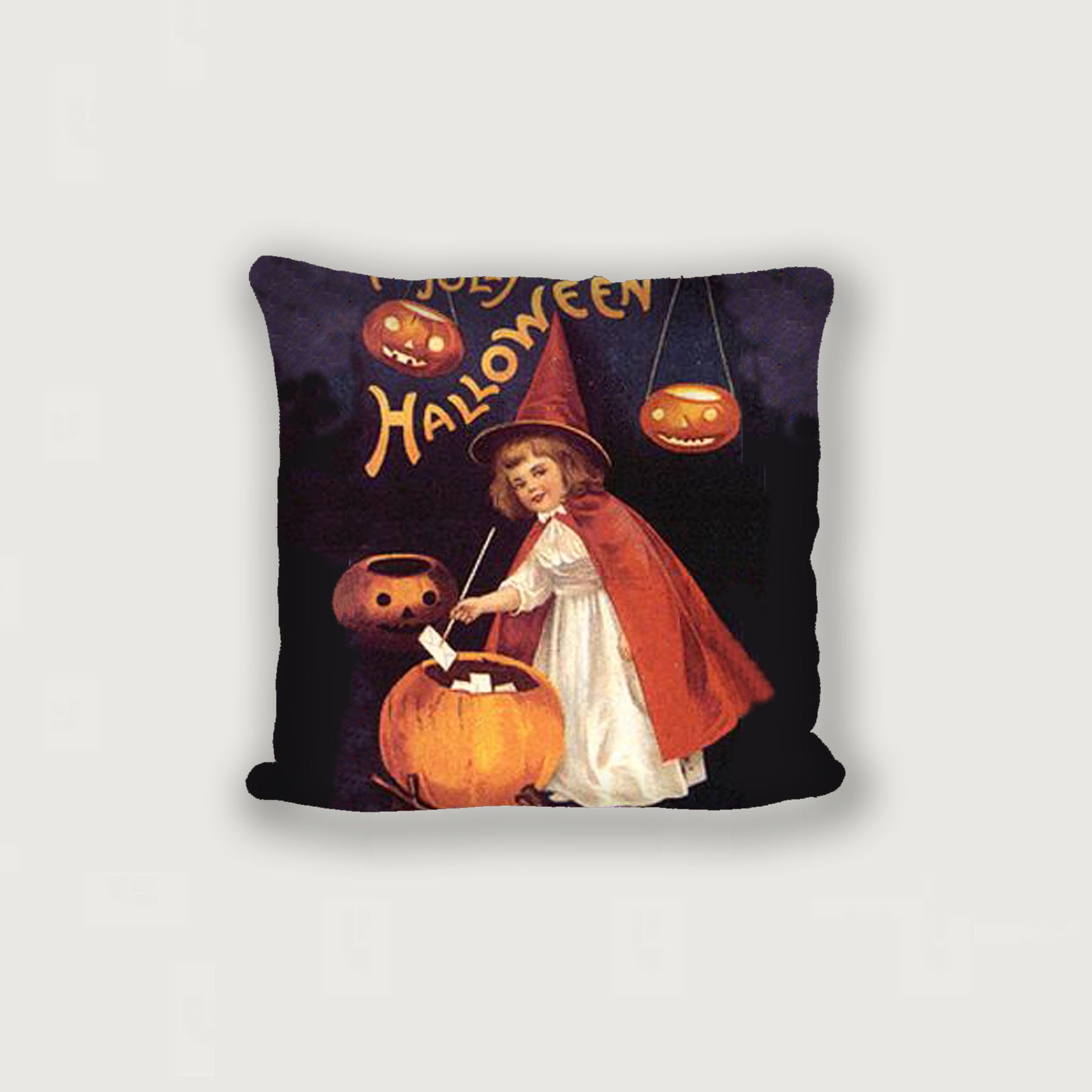 Witch with Pumpkins - Pillow