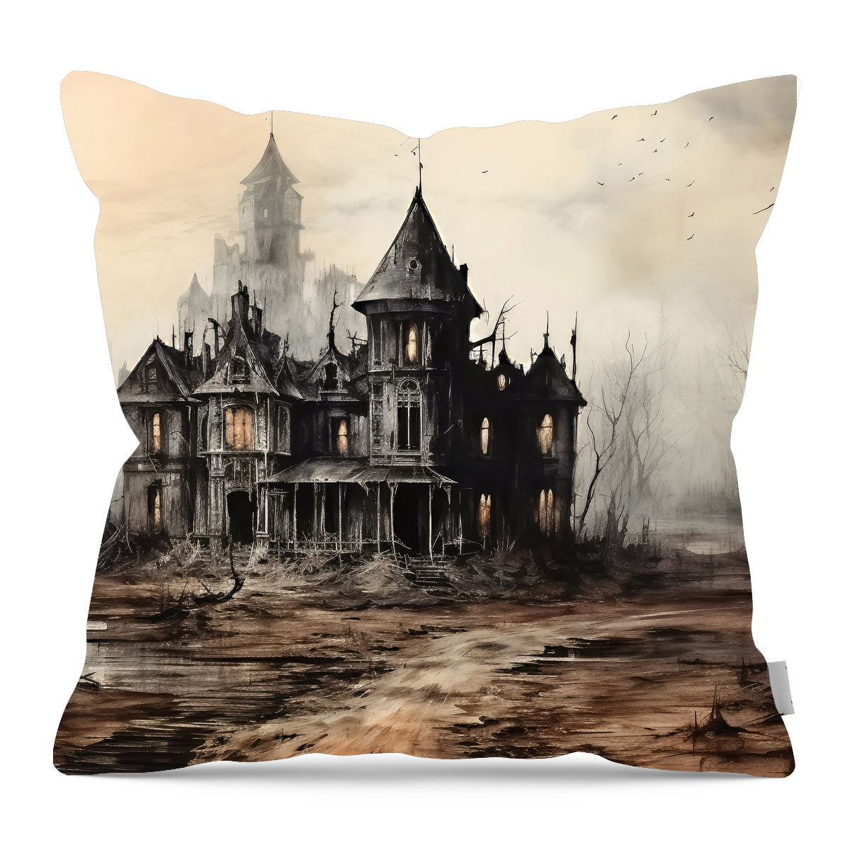 Ghostly houses - Pillow