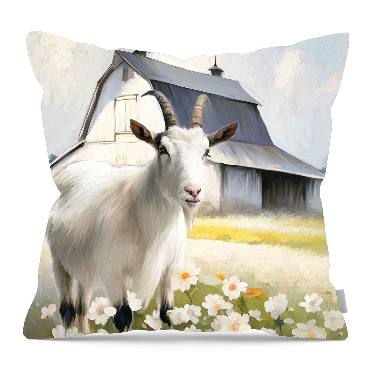 Goat in flowers - Pillow