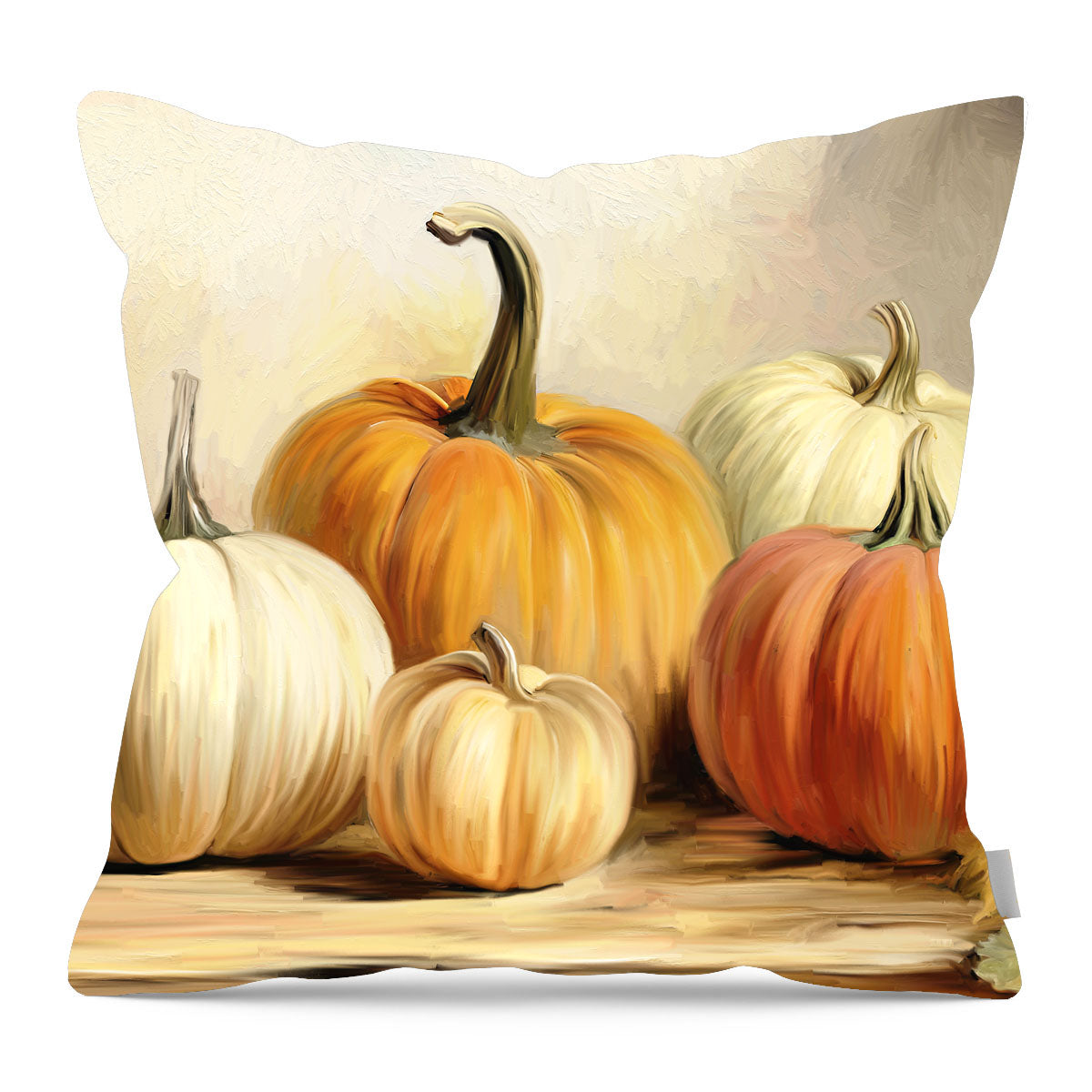 Pumpkins on a table - Pillow