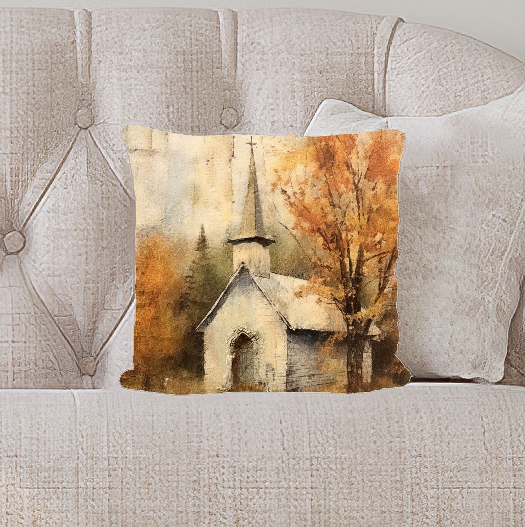 Autumn Church 4 - Pillow