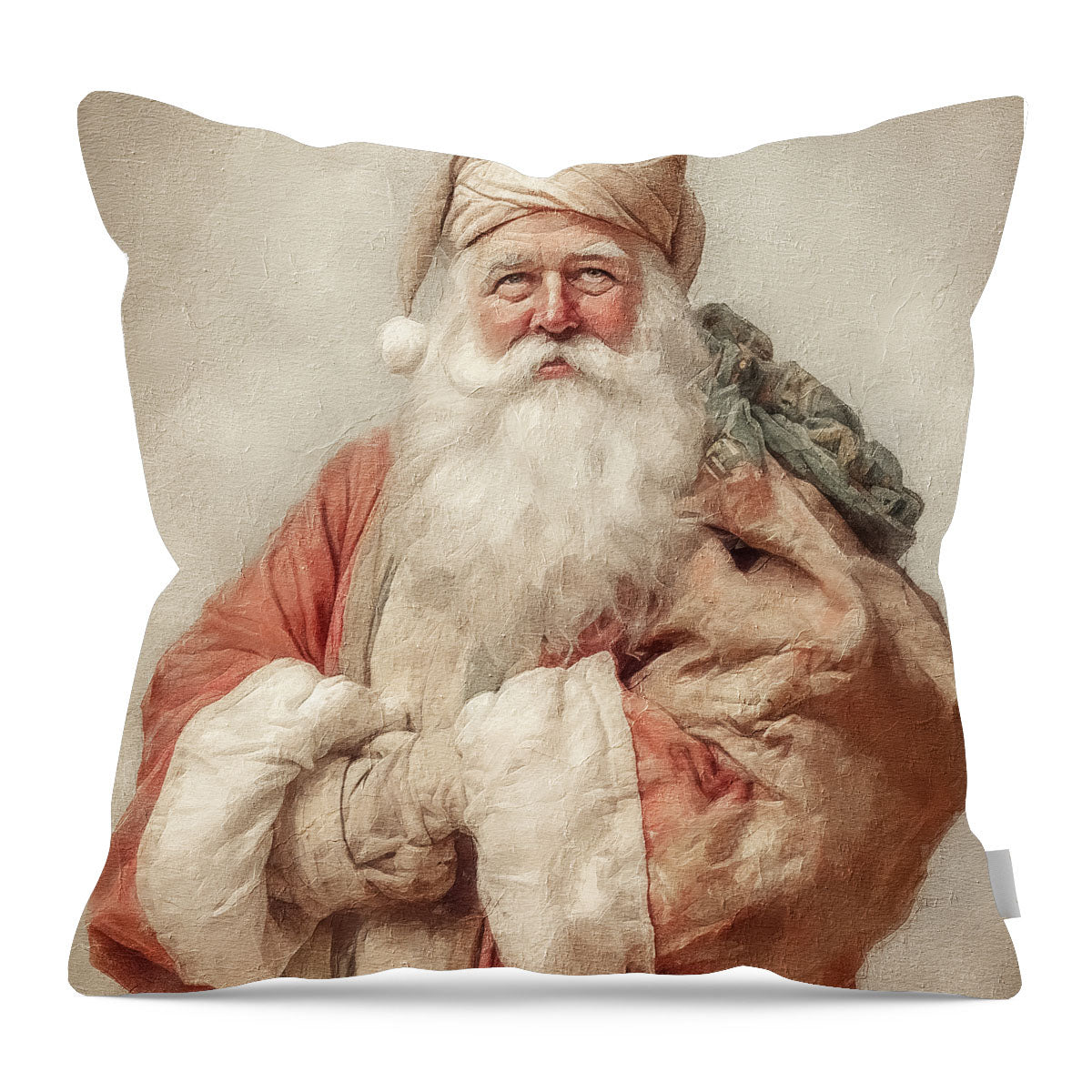 Smiling old world Santa - Pillow