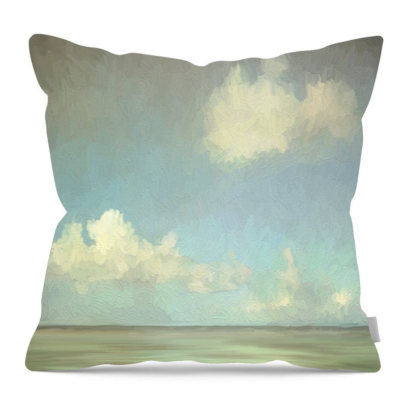 Blue Sky Beach - Pillow — 16-inch linen-look pillow