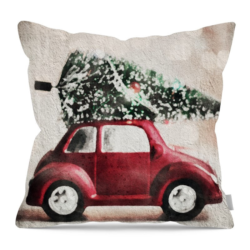 Christmas delivery - Pillow — 16-inch linen-look pillow