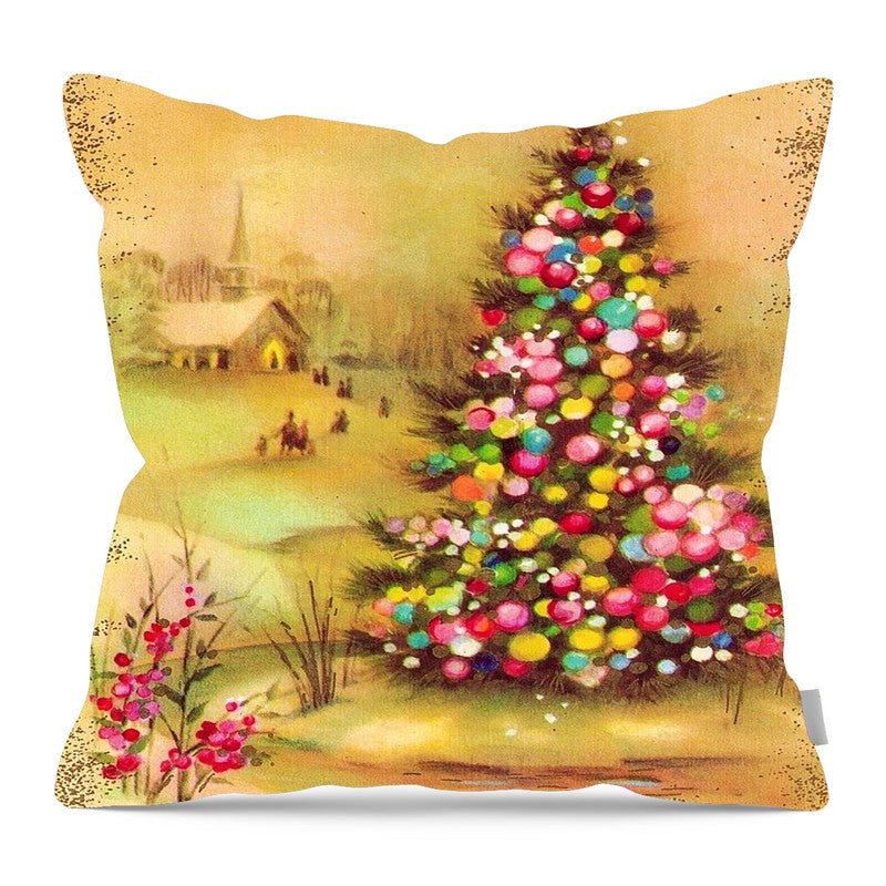 Lighted Tree - Pillow — 16-inch linen-look pillow