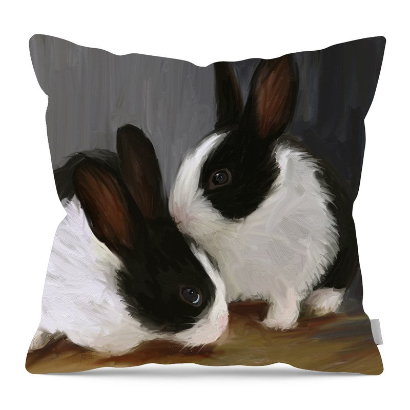 Dutch Bunnies - Pillow — 16-inch linen-look pillow