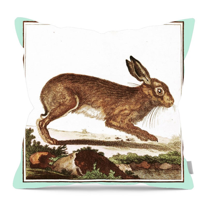 Vintage Brown Bunny - Pillow — 16-inch linen-look pillow