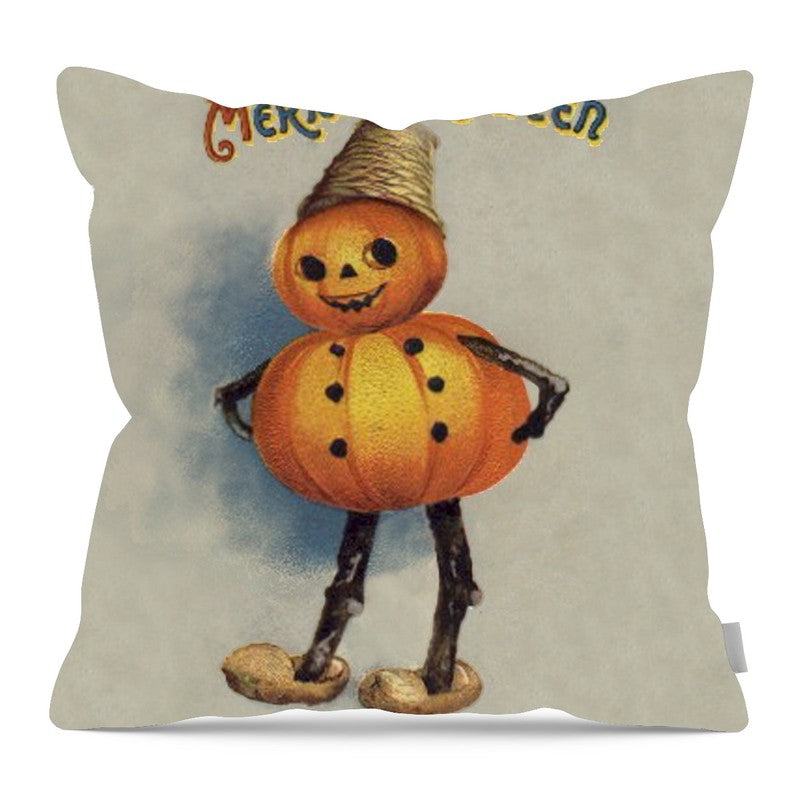 Pumpkin Boy - Pillow — 16-inch linen-look pillow