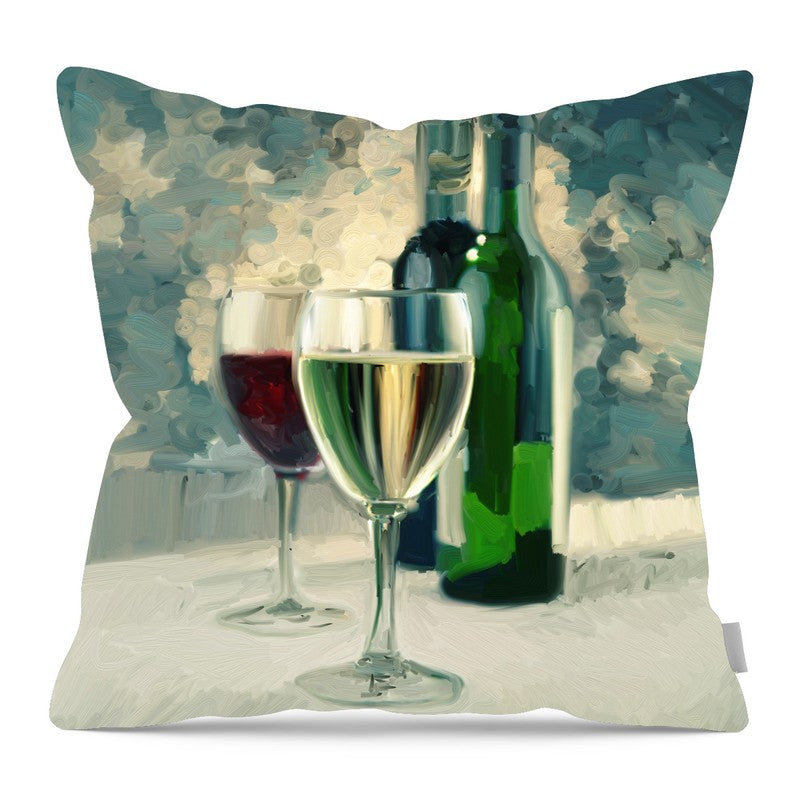 Blue Wine - Pillow — 16-inch linen-look pillow