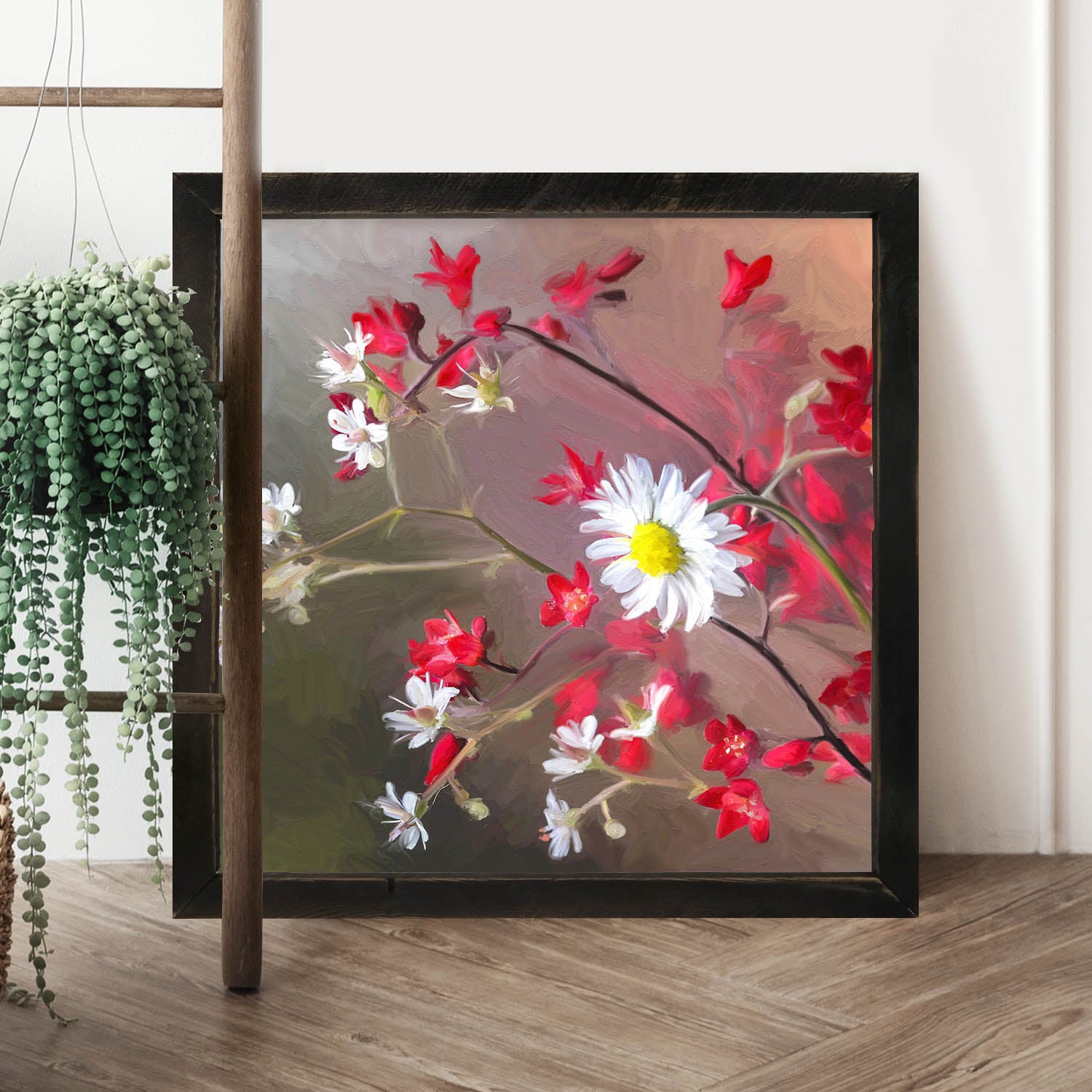 Daisy and Red Blooms