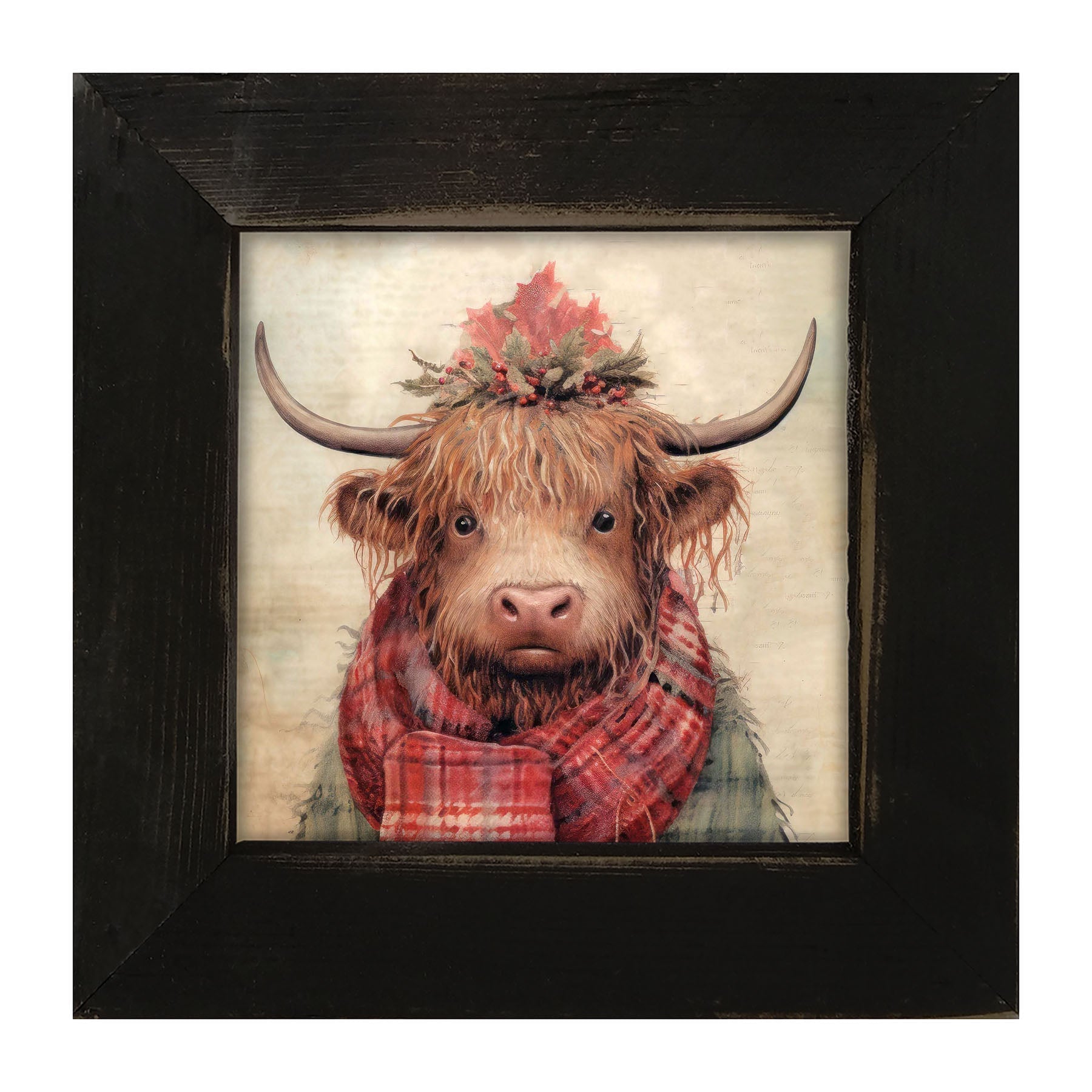Winter coat cow - Framed Art