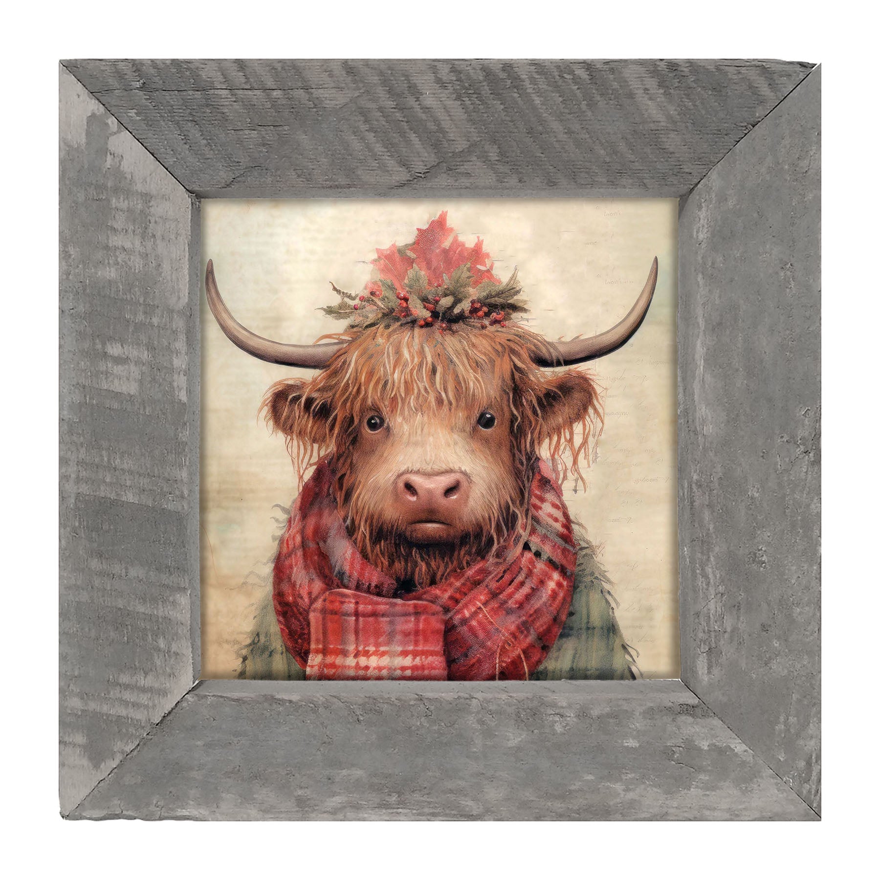 Winter coat cow - Framed Art