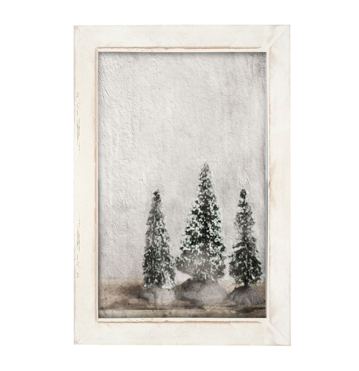 Snowy pines - Framed Art
