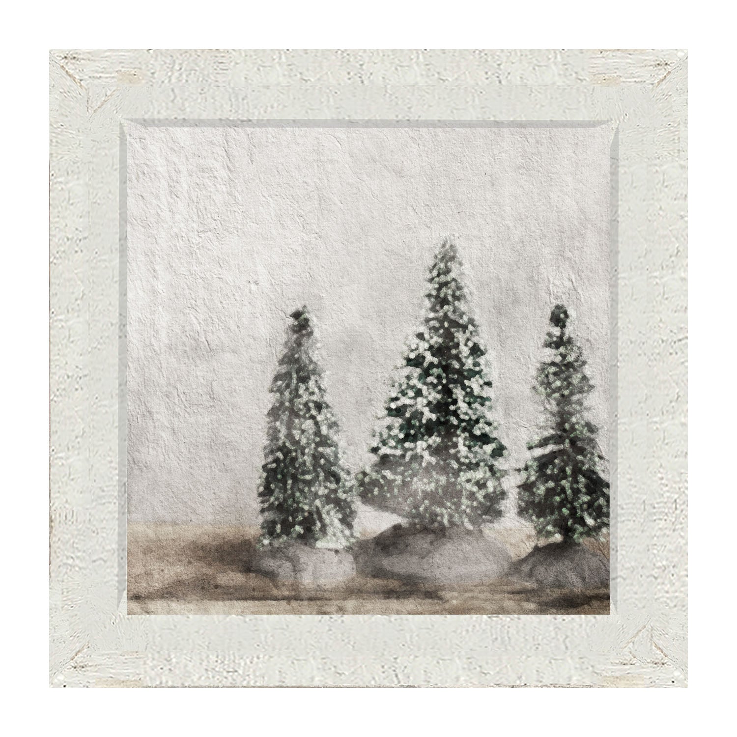 Snowy pines - Framed Art