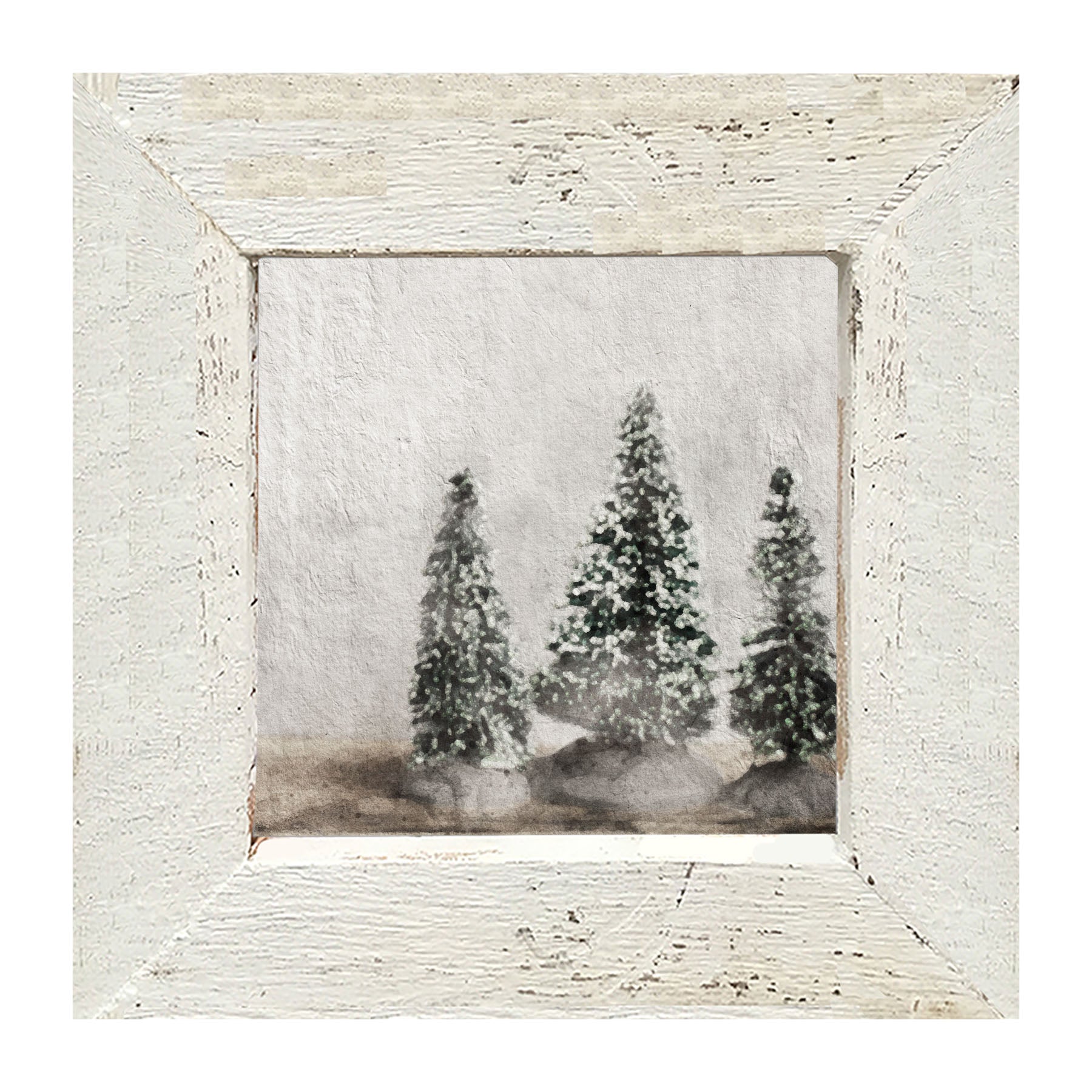 Snowy pines - Framed Art