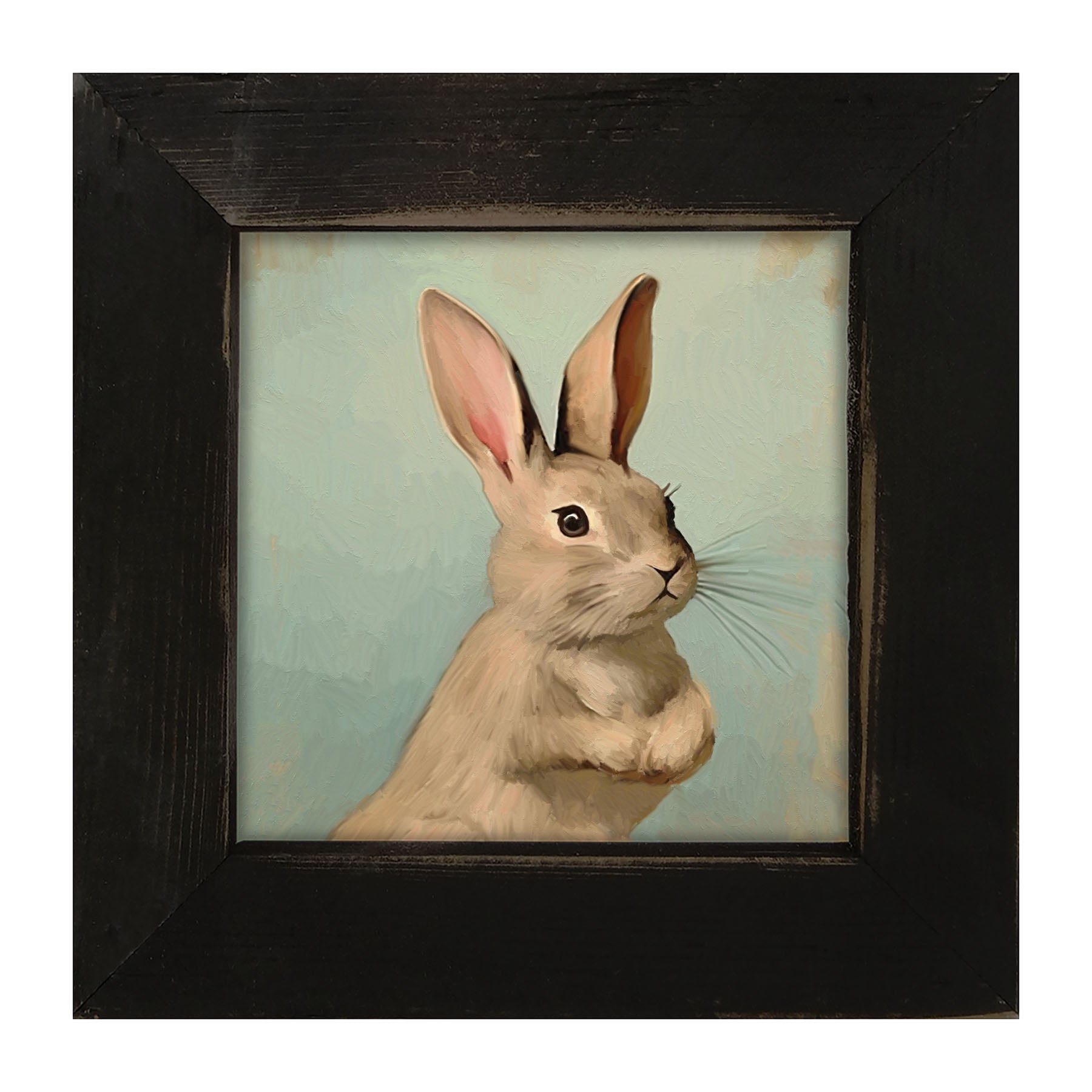 Pastel bunny with vase - Framed Art