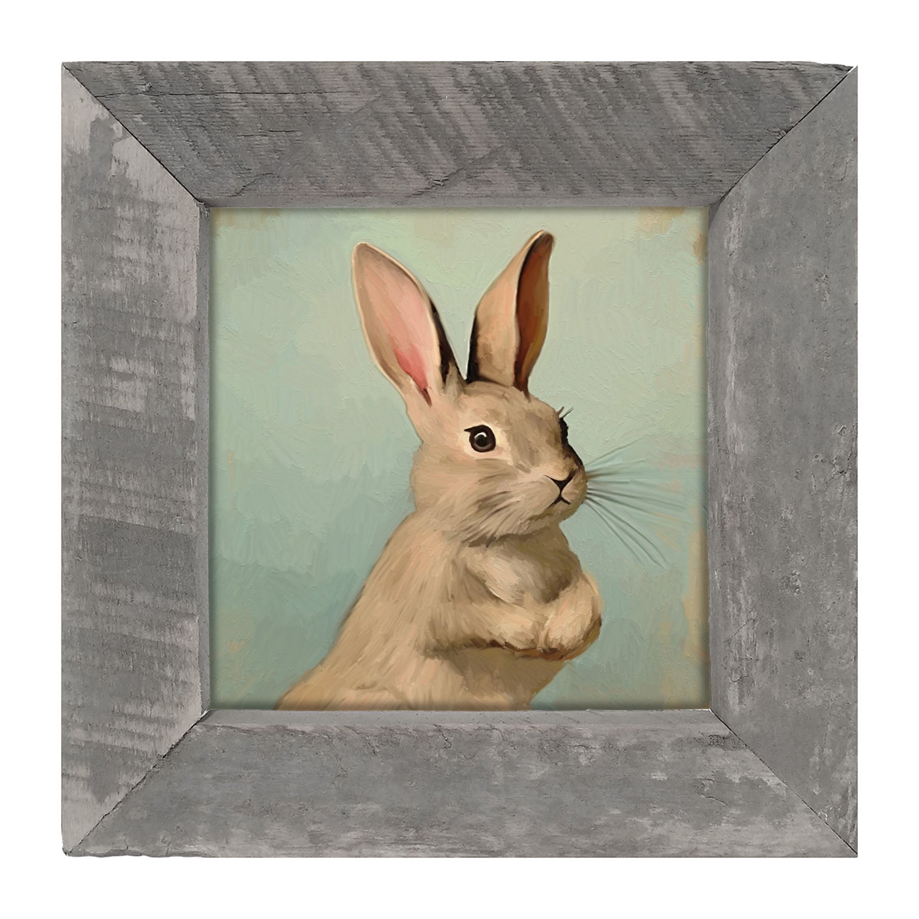Pastel bunny with vase - Framed Art