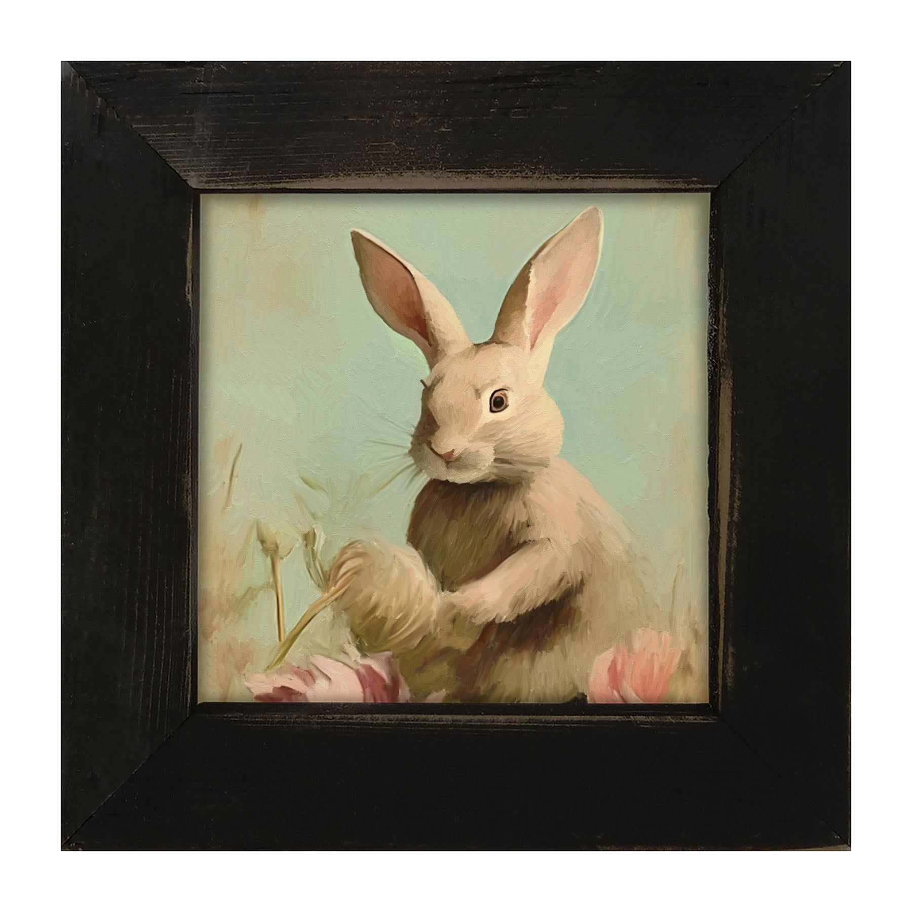 Pastel bunny in field - Framed Art