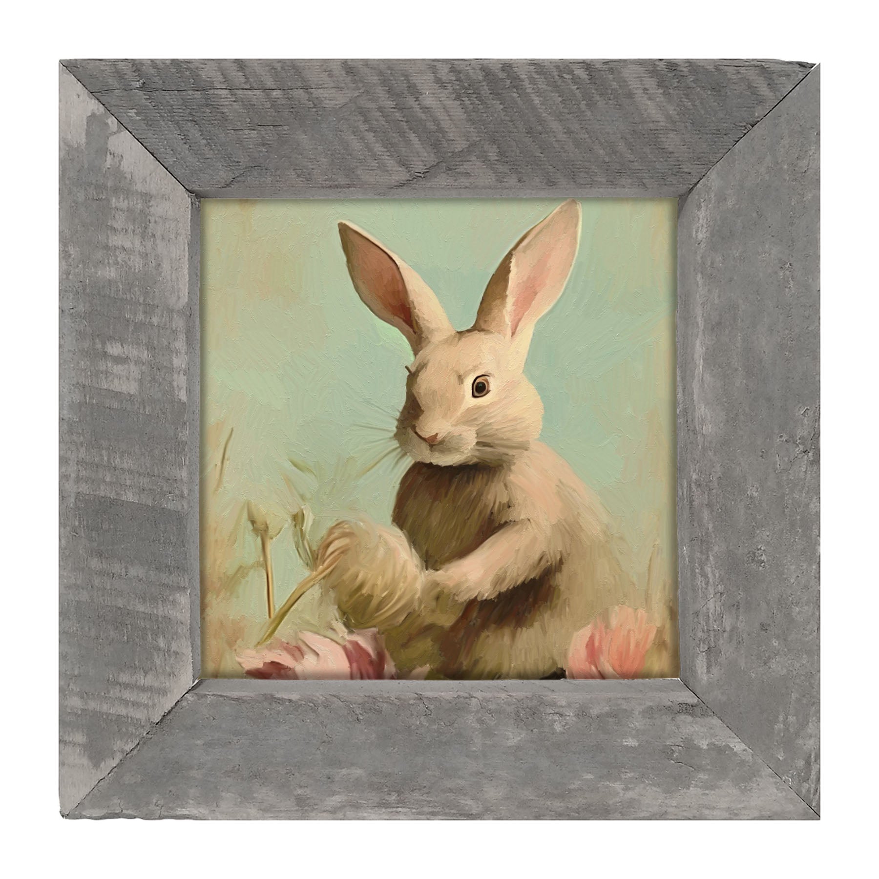 Pastel bunny in field - Framed Art