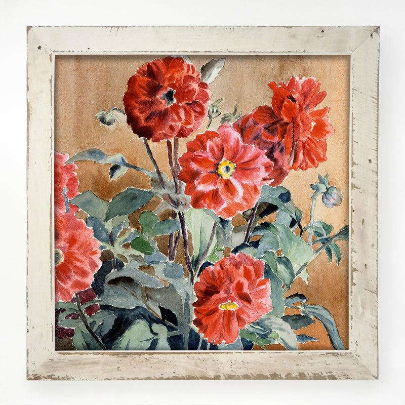 Watercolor Zinnias