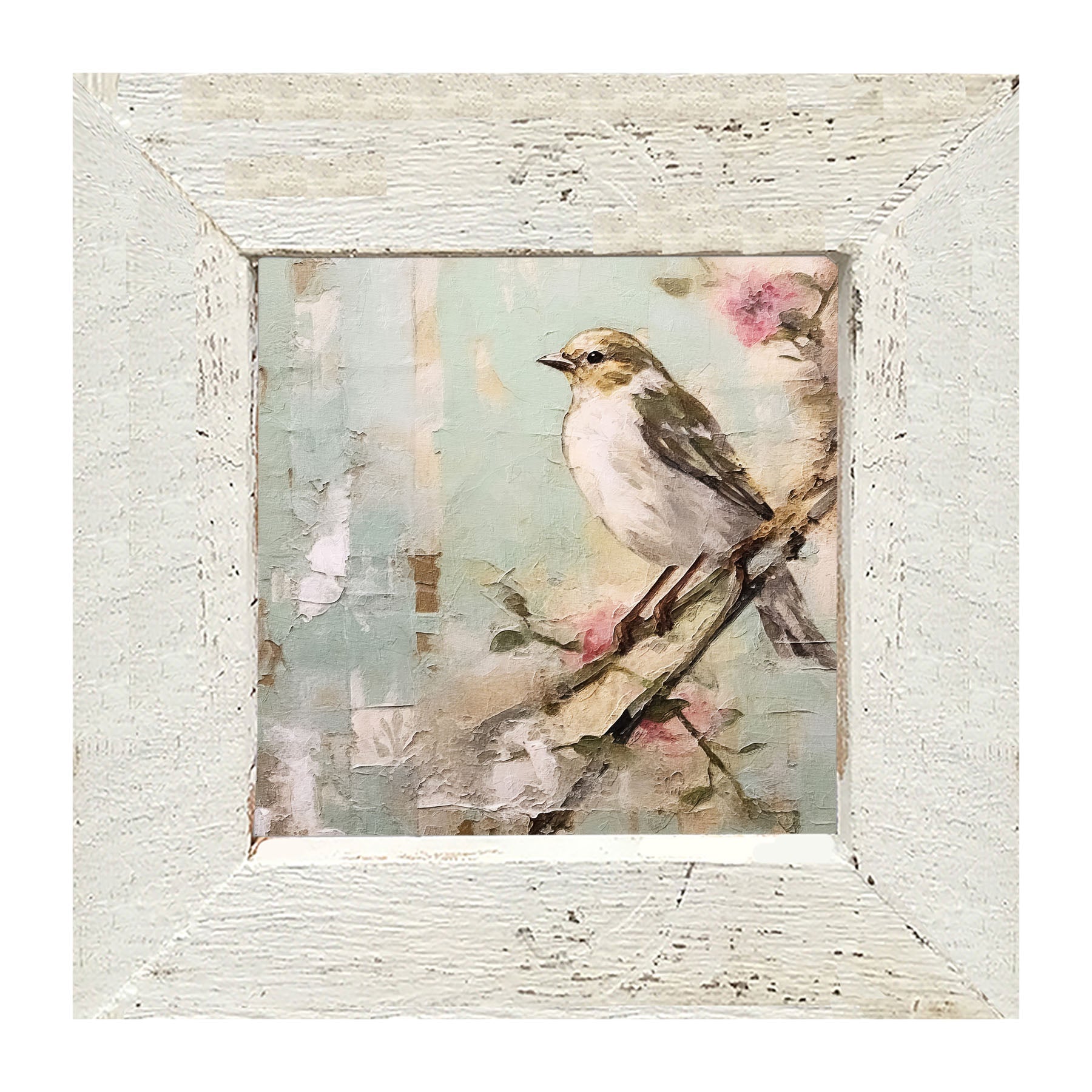 Small white-breasted bird - Framed Art